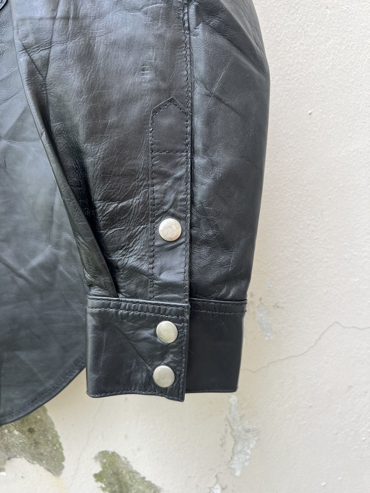 Leather Degner Japan Black Cow Leather Western Shirt Size US M / EU 48-50 / 2 - 8 Thumbnail
