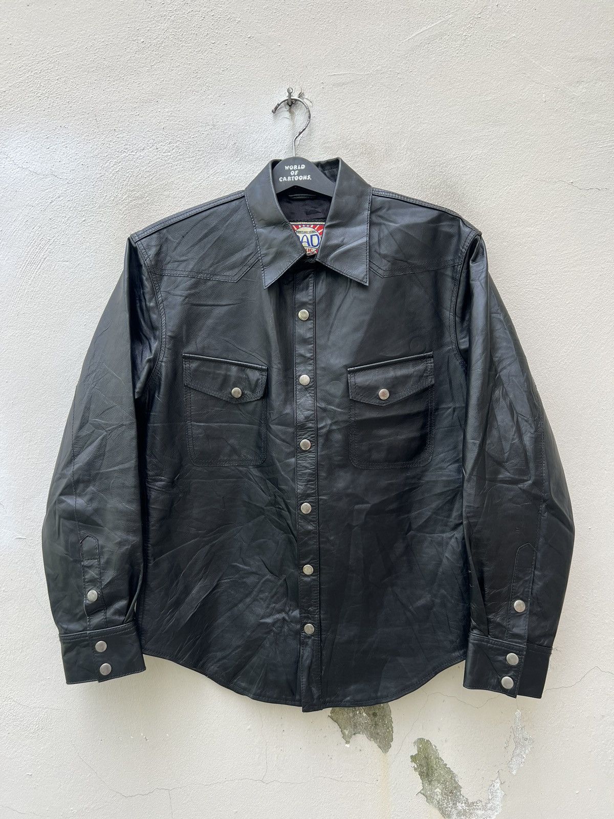 Leather Degner Japan Black Cow Leather Western Shirt Size US M / EU 48-50 / 2 - 6 Thumbnail