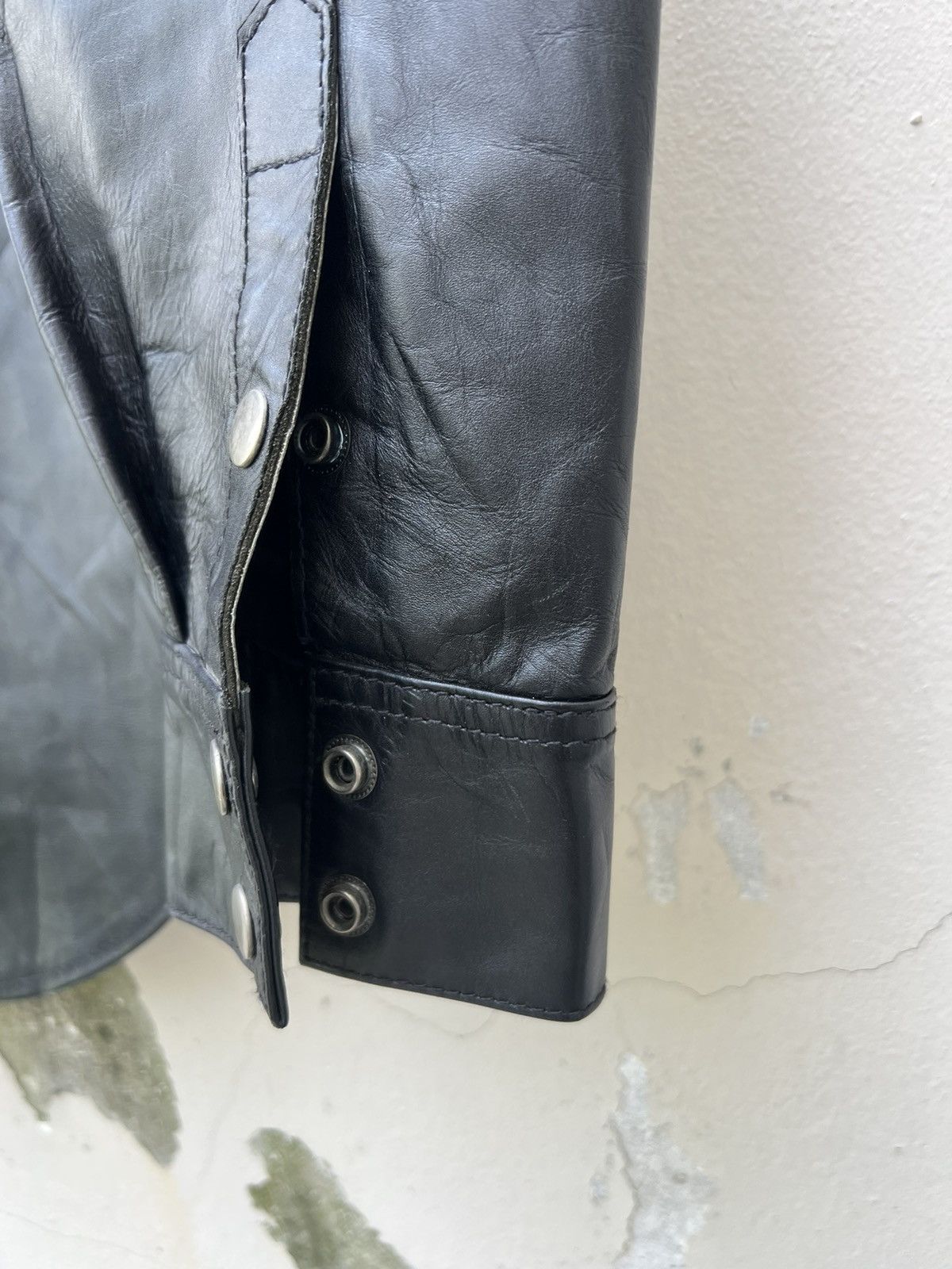 Leather Degner Japan Black Cow Leather Western Shirt Size US M / EU 48-50 / 2 - 9 Thumbnail