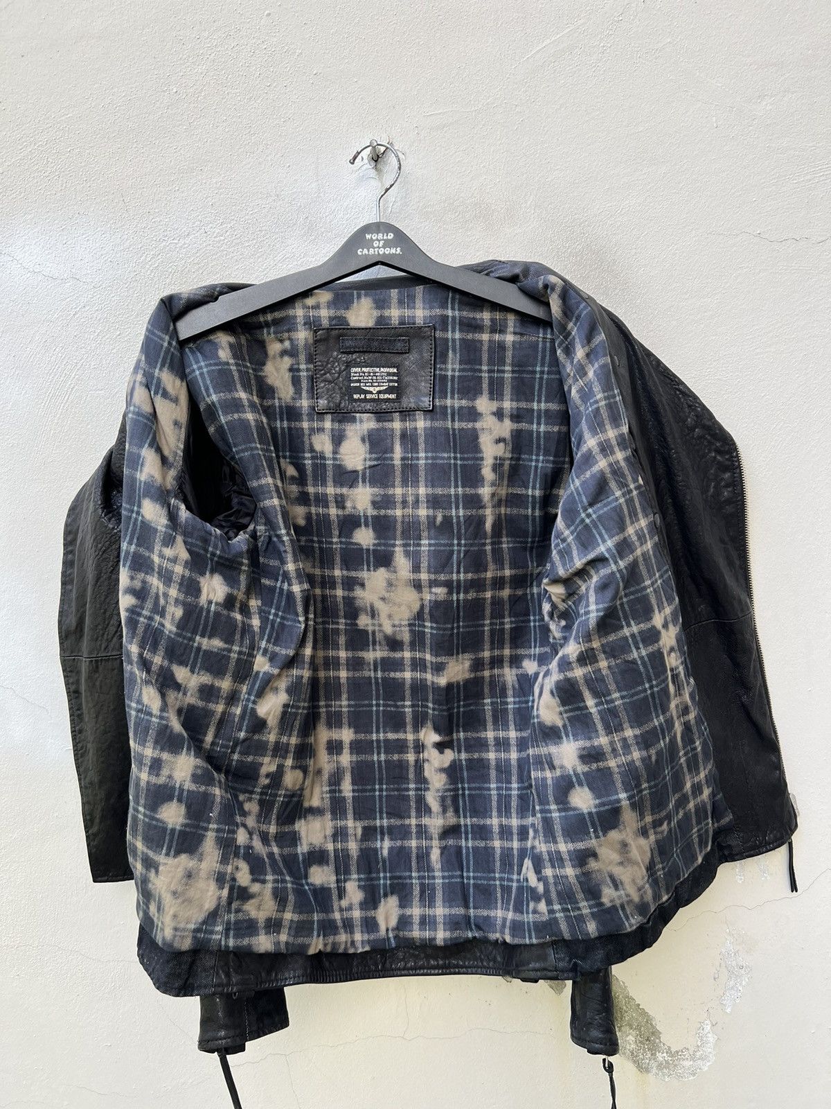 Leather Vintage Replay Double Collar Hybrid Leather Biker Jacket Size US L / EU 52-54 / 3 - 20 Thumbnail