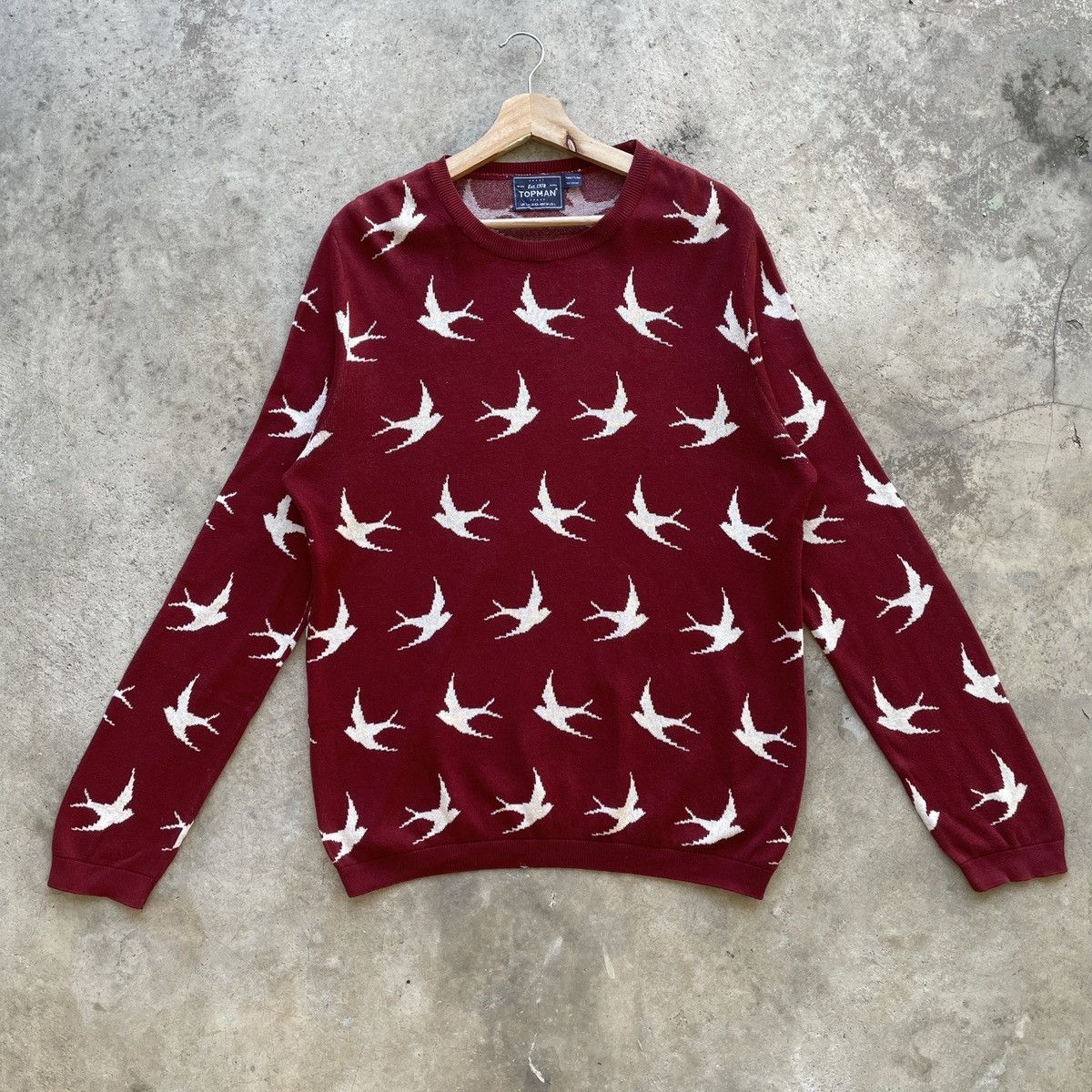Aran Isles Knitwear Vintage Topman Swallows Bird Full Print Knitwear Jumper Size US L / EU 52-54 / 3 - 1 Thumbnail
