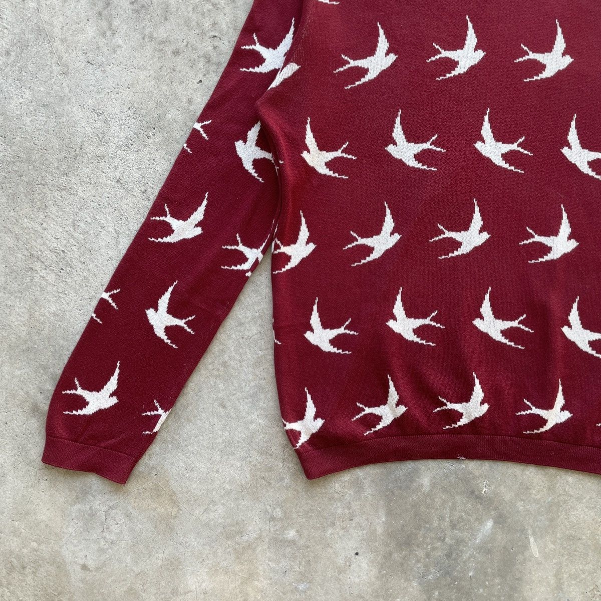 Aran Isles Knitwear Vintage Topman Swallows Bird Full Print Knitwear Jumper Size US L / EU 52-54 / 3 - 4 Thumbnail
