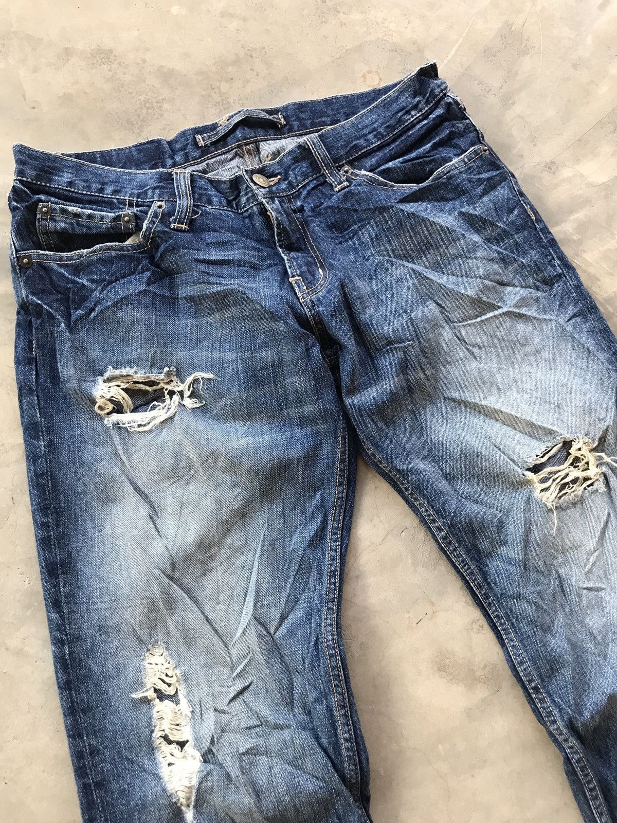 Japanese Brand Japanese Brand PPFM Distressed Denim Jeans Size US 34 / EU 50 - 2 Thumbnail