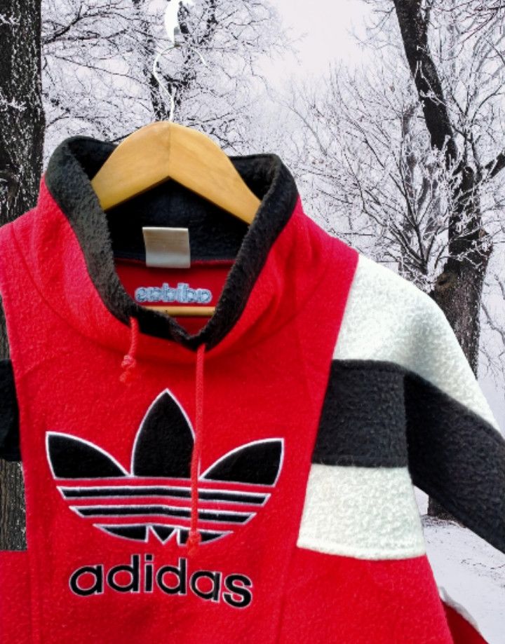 Adidas Vintage Adidas Woven Spellout Fleece Size US L / EU 52-54 / 3 - 3 Thumbnail