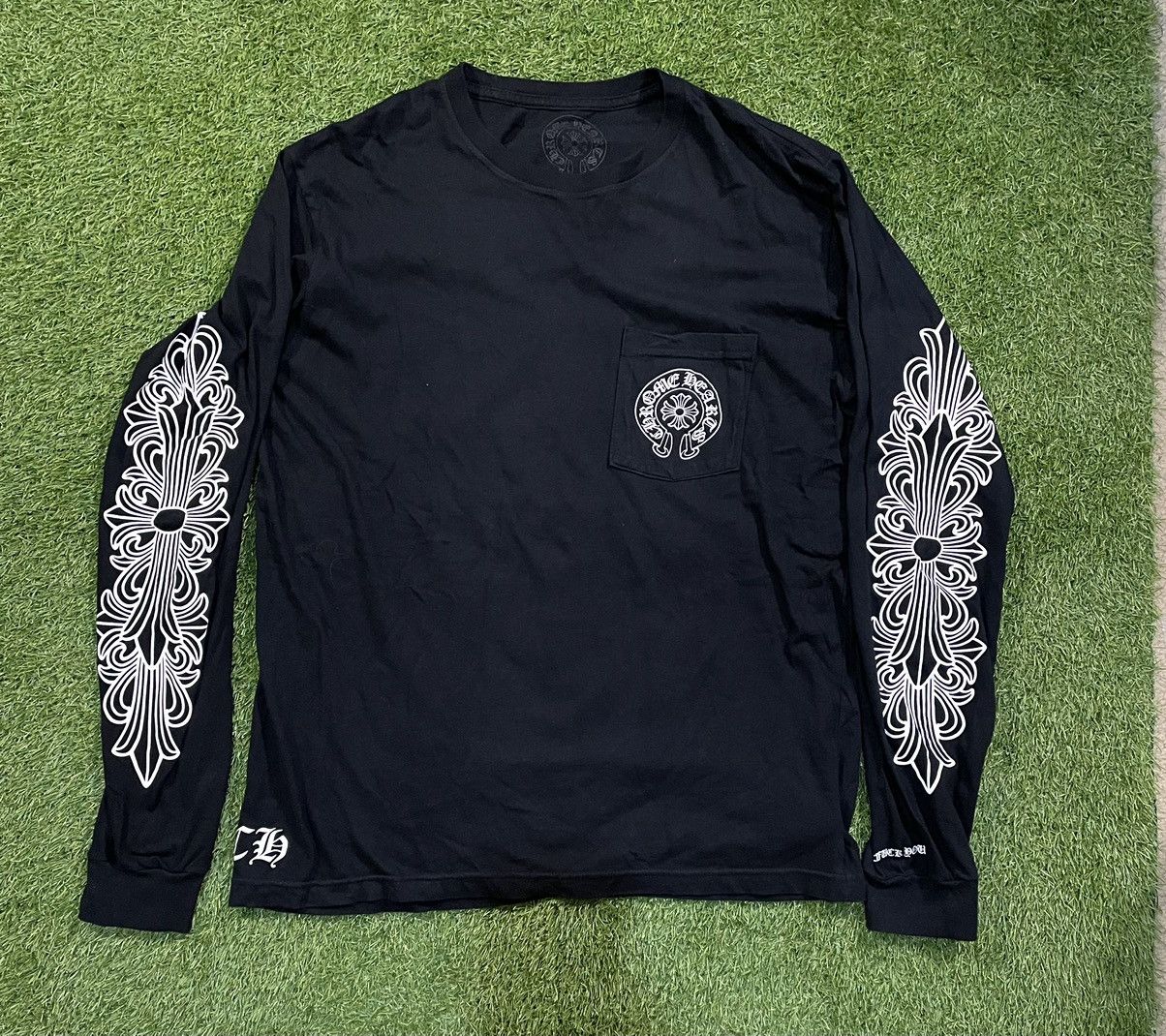 Pre-owned Chrome Hearts Taipei Horseshoe Long Sleeve T Shirt Mens L In Black