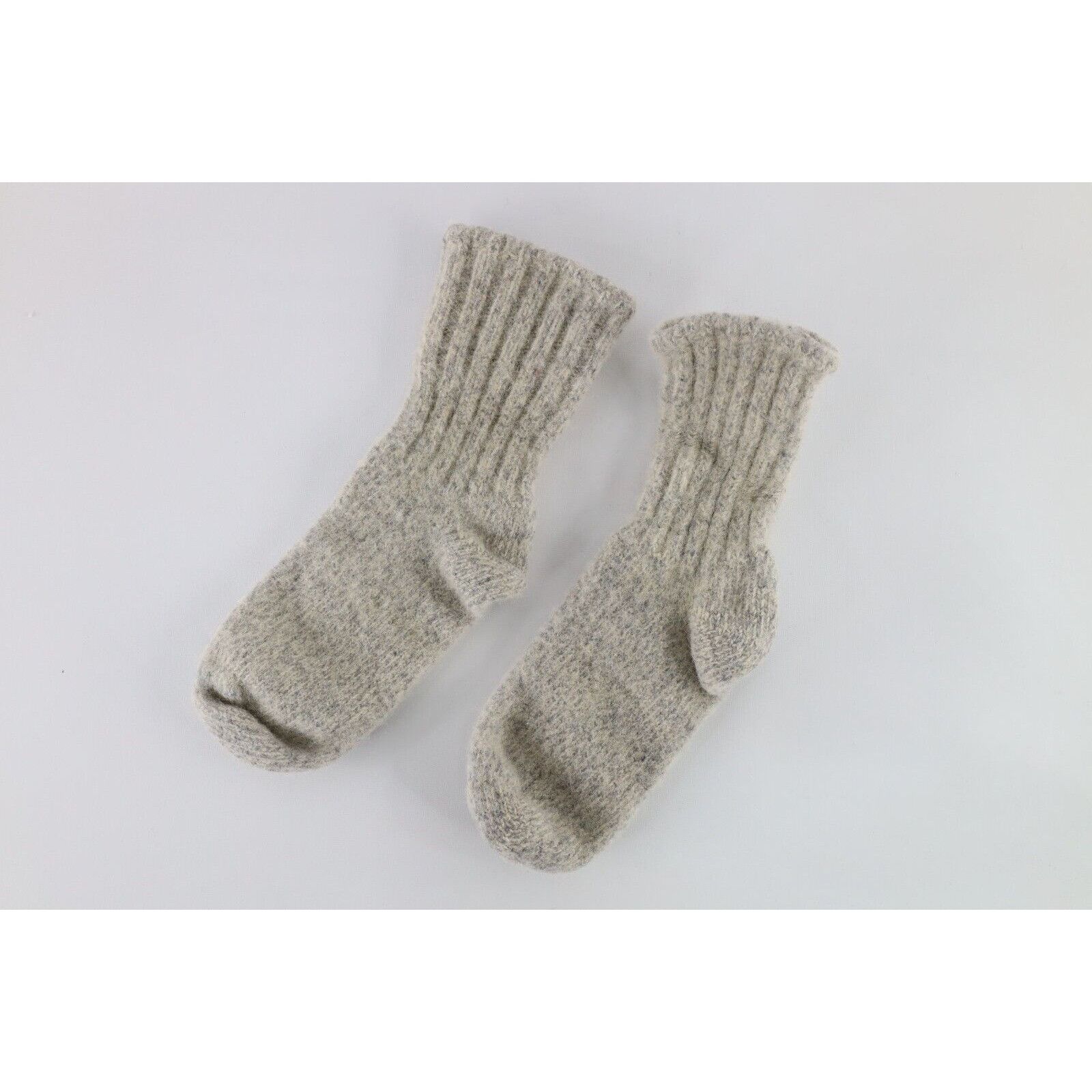 Vintage Vintage 70s Chunky Wool Knit Winter Hiking Boot Socks Gray Size ONE SIZE - 1 Thumbnail