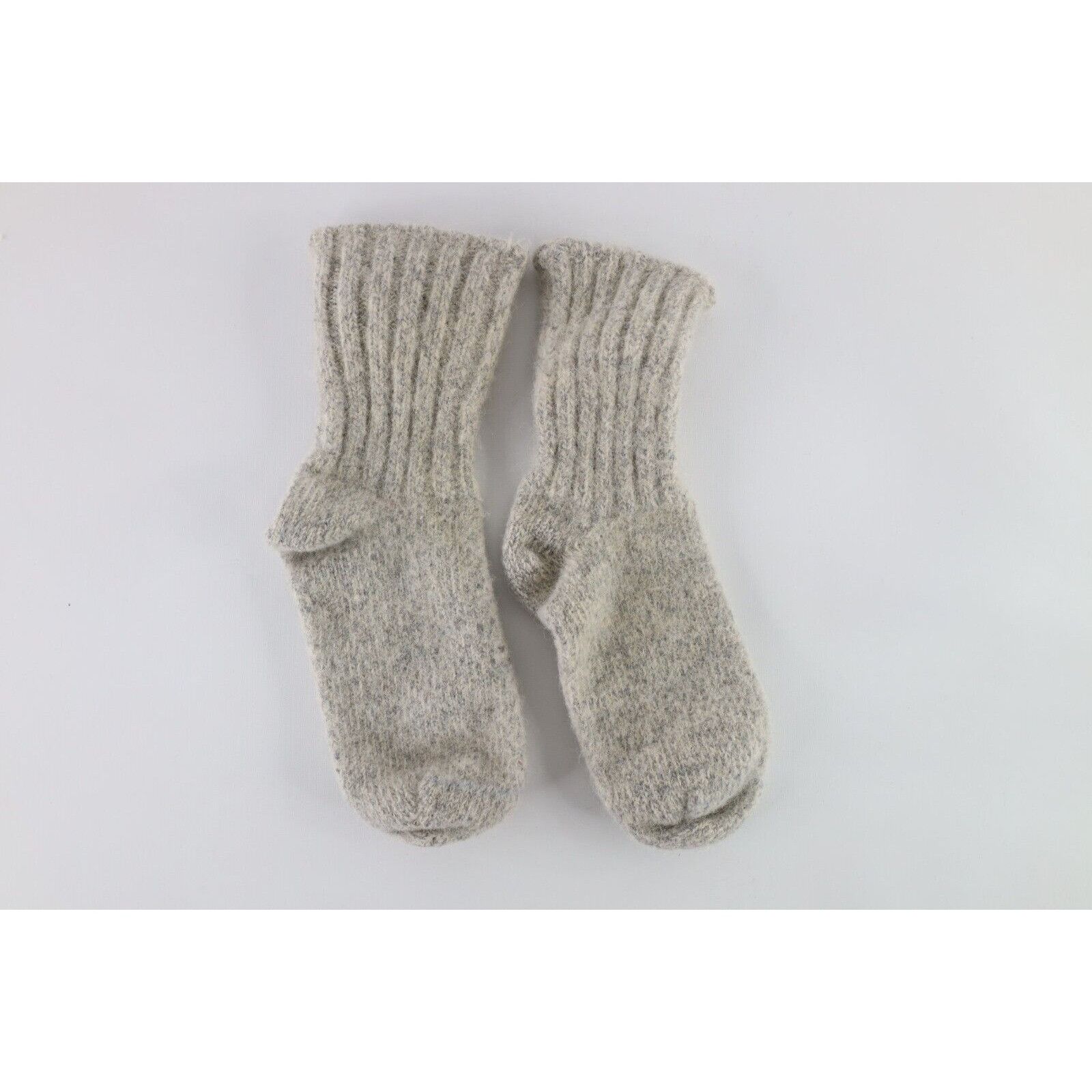 Vintage Vintage 70s Chunky Wool Knit Winter Hiking Boot Socks Gray Size ONE SIZE - 4 Thumbnail