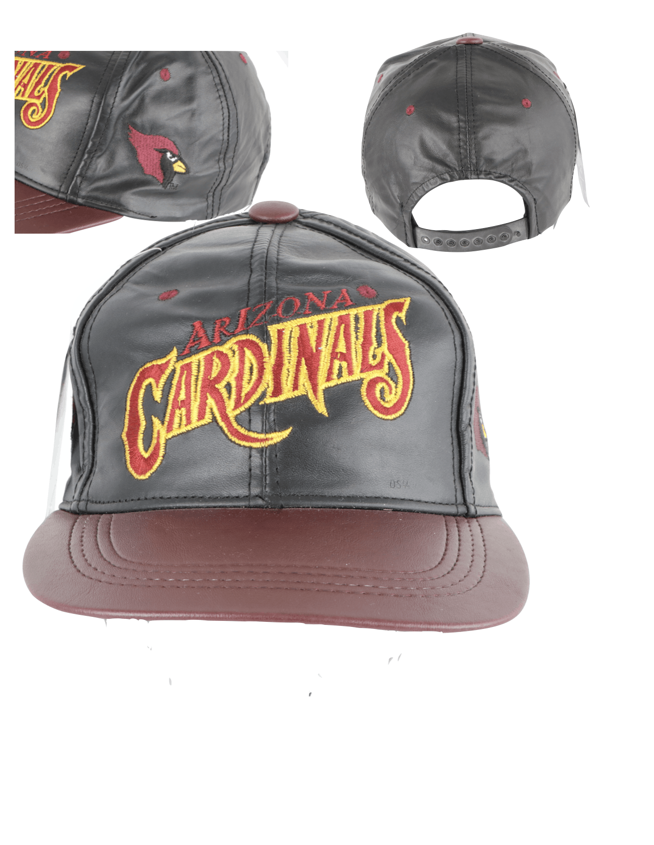 Vintage New Vintage 90s Arizona Cardinals Leather Snapback Hat Size ONE SIZE - 1 Thumbnail