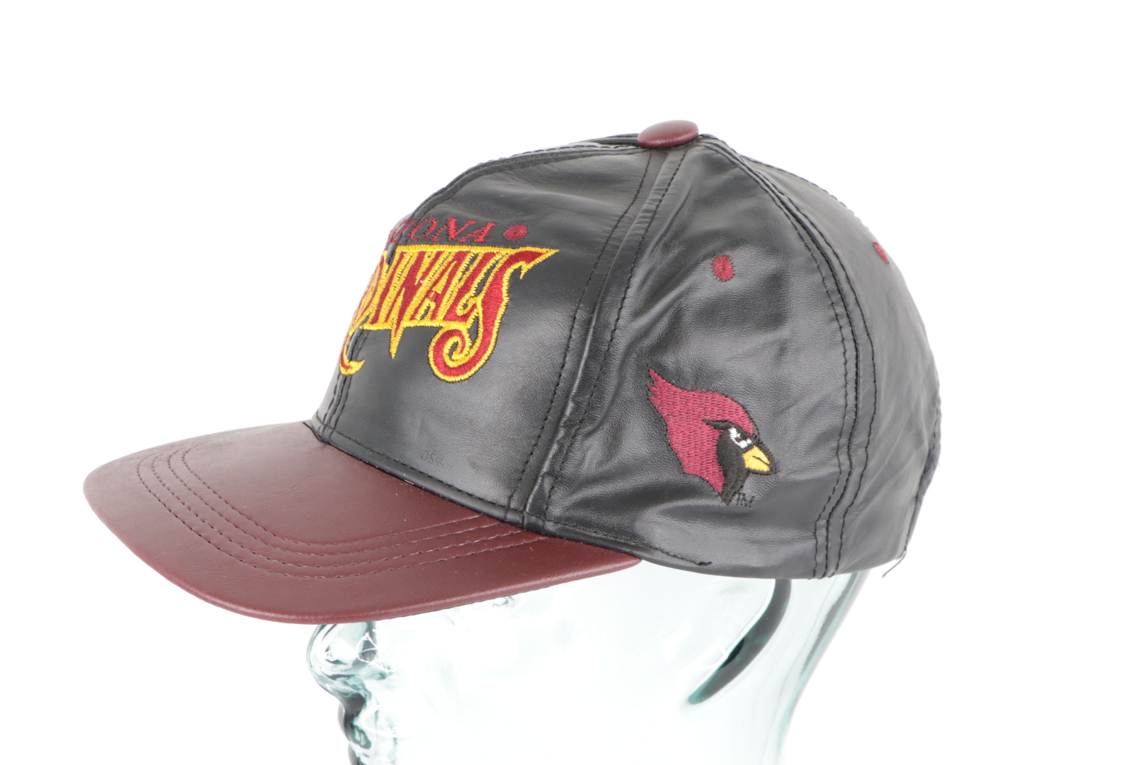 Vintage New Vintage 90s Arizona Cardinals Leather Snapback Hat Size ONE SIZE - 3 Thumbnail