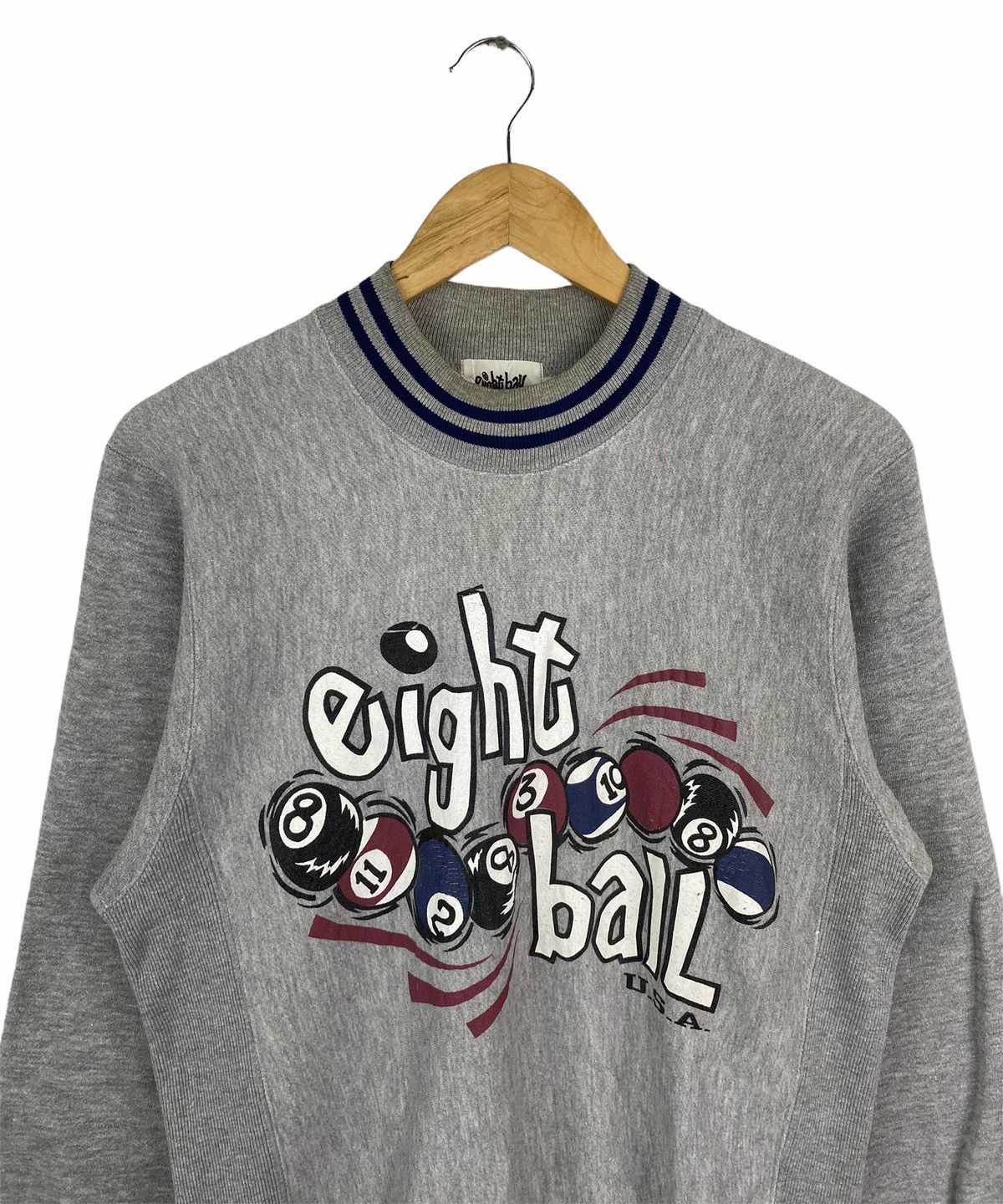 Vintage Vintage 8 BALL Streetwear Reverse Weave Sweatshirt Pullover Size US S / EU 44-46 / 1 - 3 Thumbnail