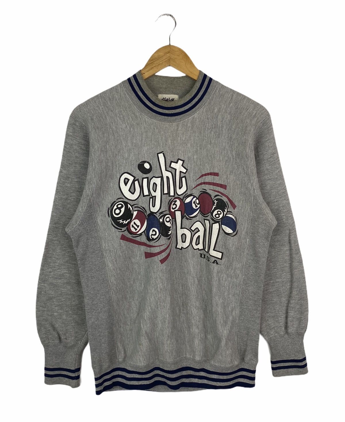 Vintage Vintage 8 BALL Streetwear Reverse Weave Sweatshirt Pullover Size US S / EU 44-46 / 1 - 1 Thumbnail