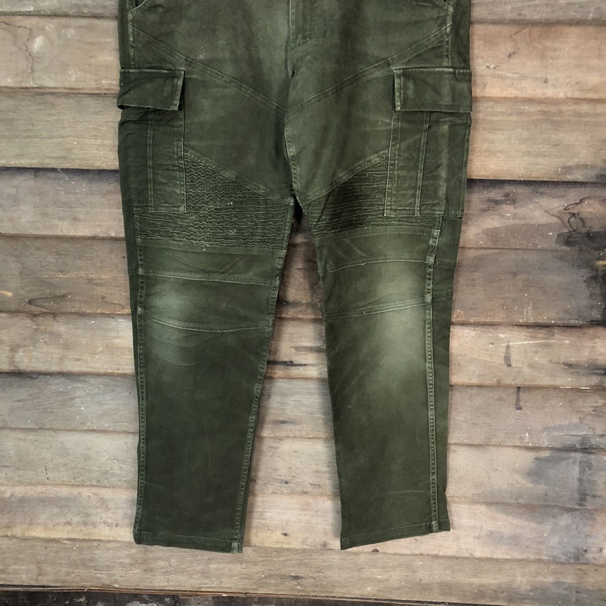 Japanese Brand Glodiator Dark Green multipocket tactical Cargo Pants #4511 Size US 36 / EU 52 - 3 Thumbnail