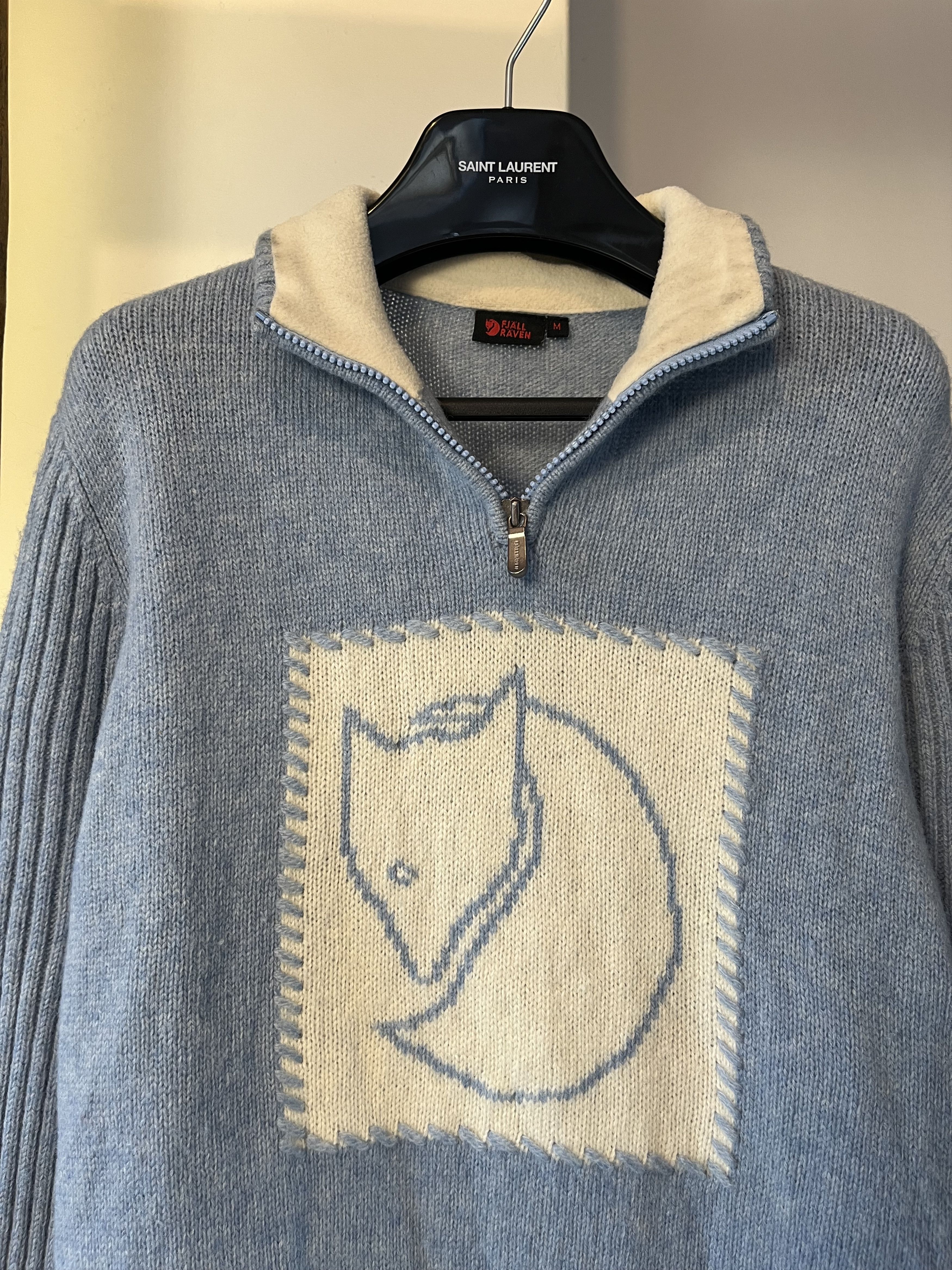 Fjallraven Fjallraven Baby Blue Big Logo Womens Wool Knit Size M / US 6-8 / IT 42-44 - 3 Thumbnail