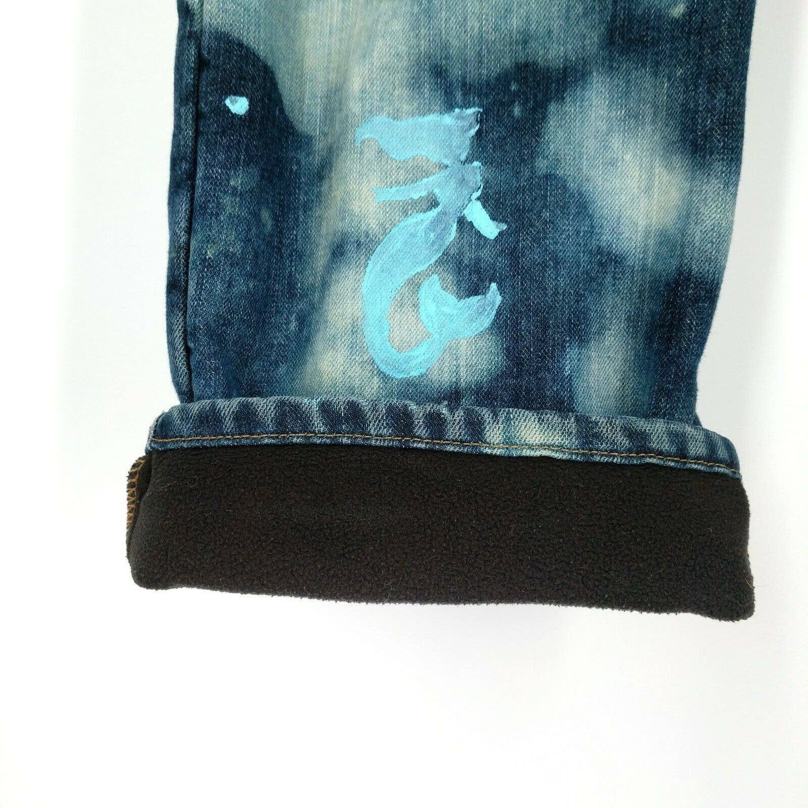Carhartt Carhartt Custom Painted Bleached Fleece Lined Denim Jeans 40 Size US 40 / EU 56 - 8 Thumbnail