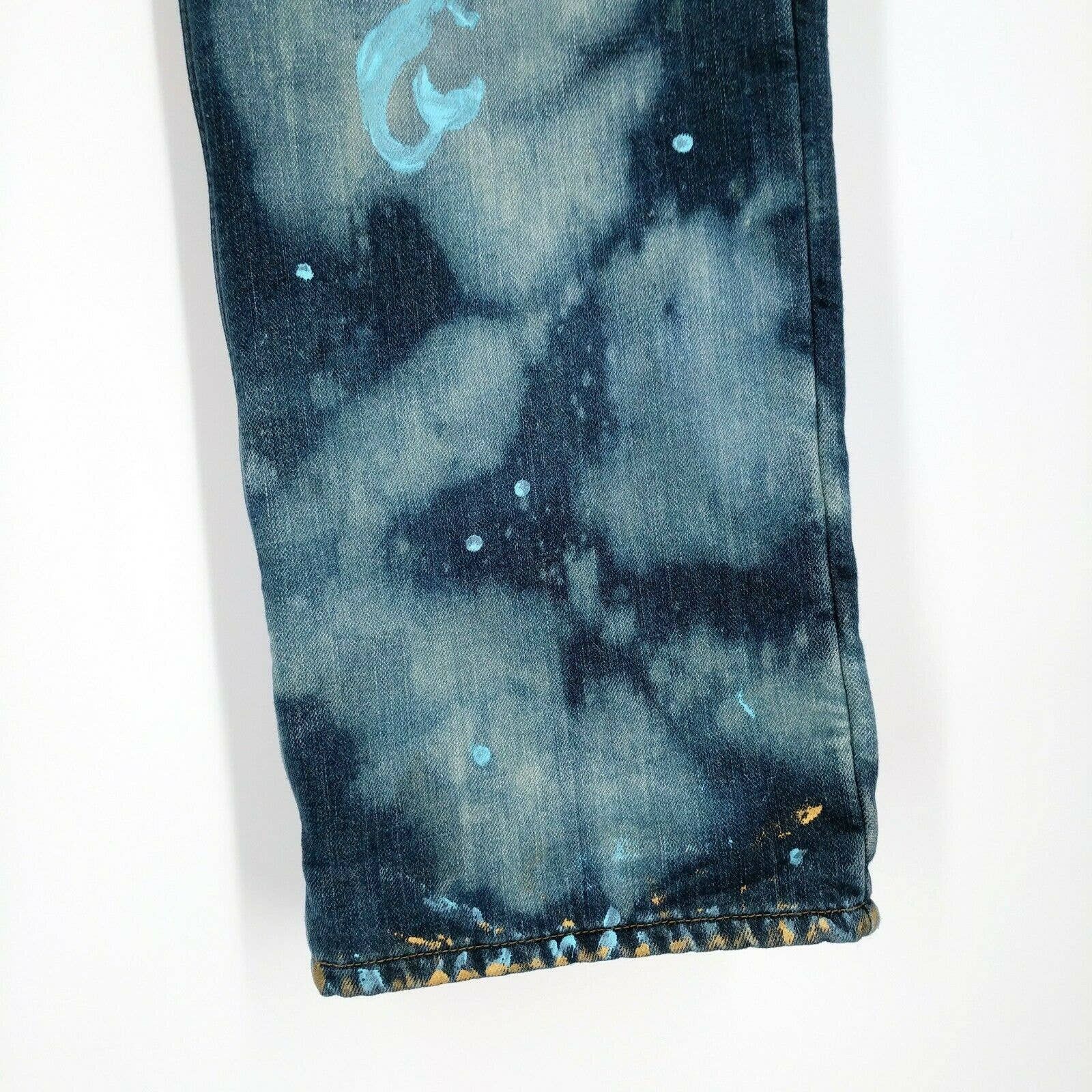 Carhartt Carhartt Custom Painted Bleached Fleece Lined Denim Jeans 40 Size US 40 / EU 56 - 5 Thumbnail