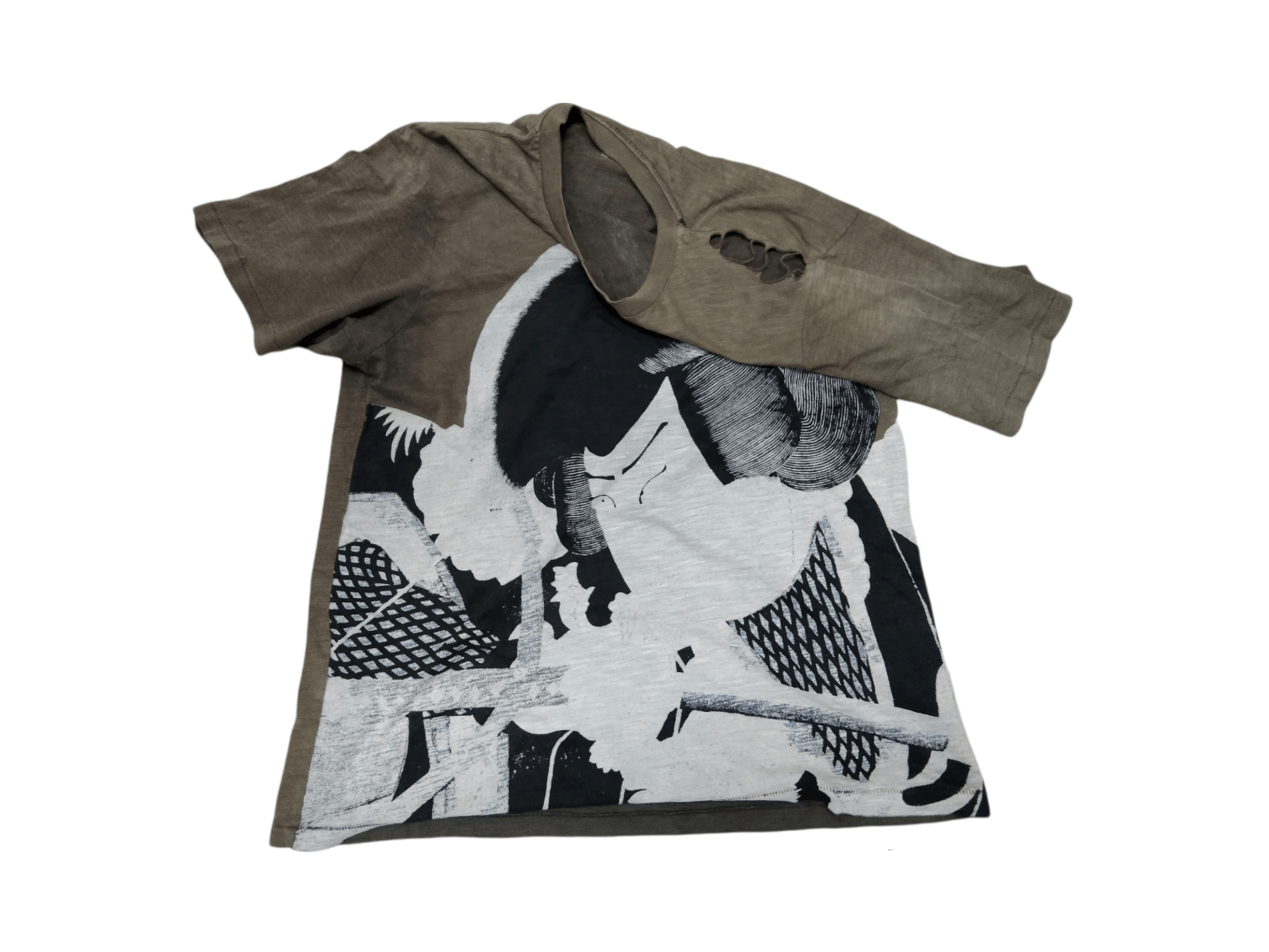 Japanese Brand × Jun Takahashi × Uniqlo THRASHED VINTAGE UNIQLO X SHOCHIKU KABUKI GRAPHIC TEE Size US XL / EU 56 / 4 - 6 Thumbnail