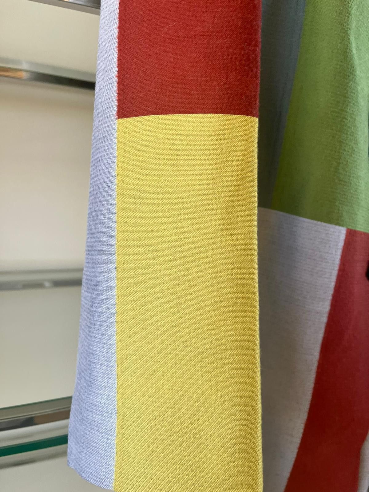Bottega Veneta Colorblock Wool Silk Coat in Multicolor Size US L / EU 52-54 / 3 - 6 Thumbnail