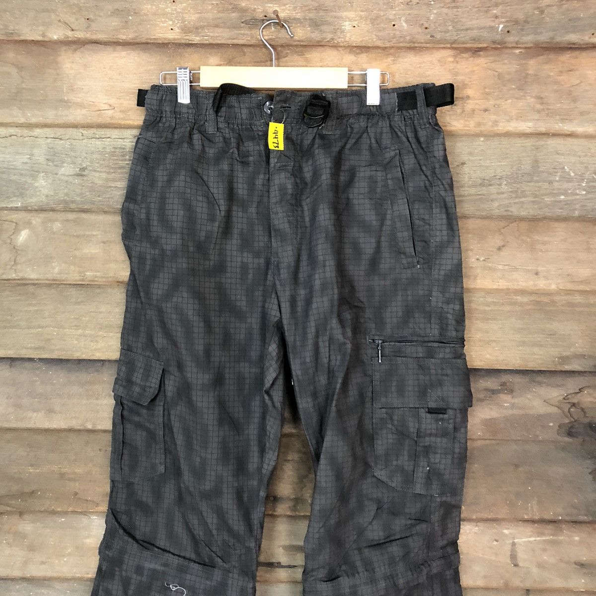 Japanese Brand Black pattern multipocket tactical utility Cargo Pants #4472 Size US 33 - 2 Thumbnail