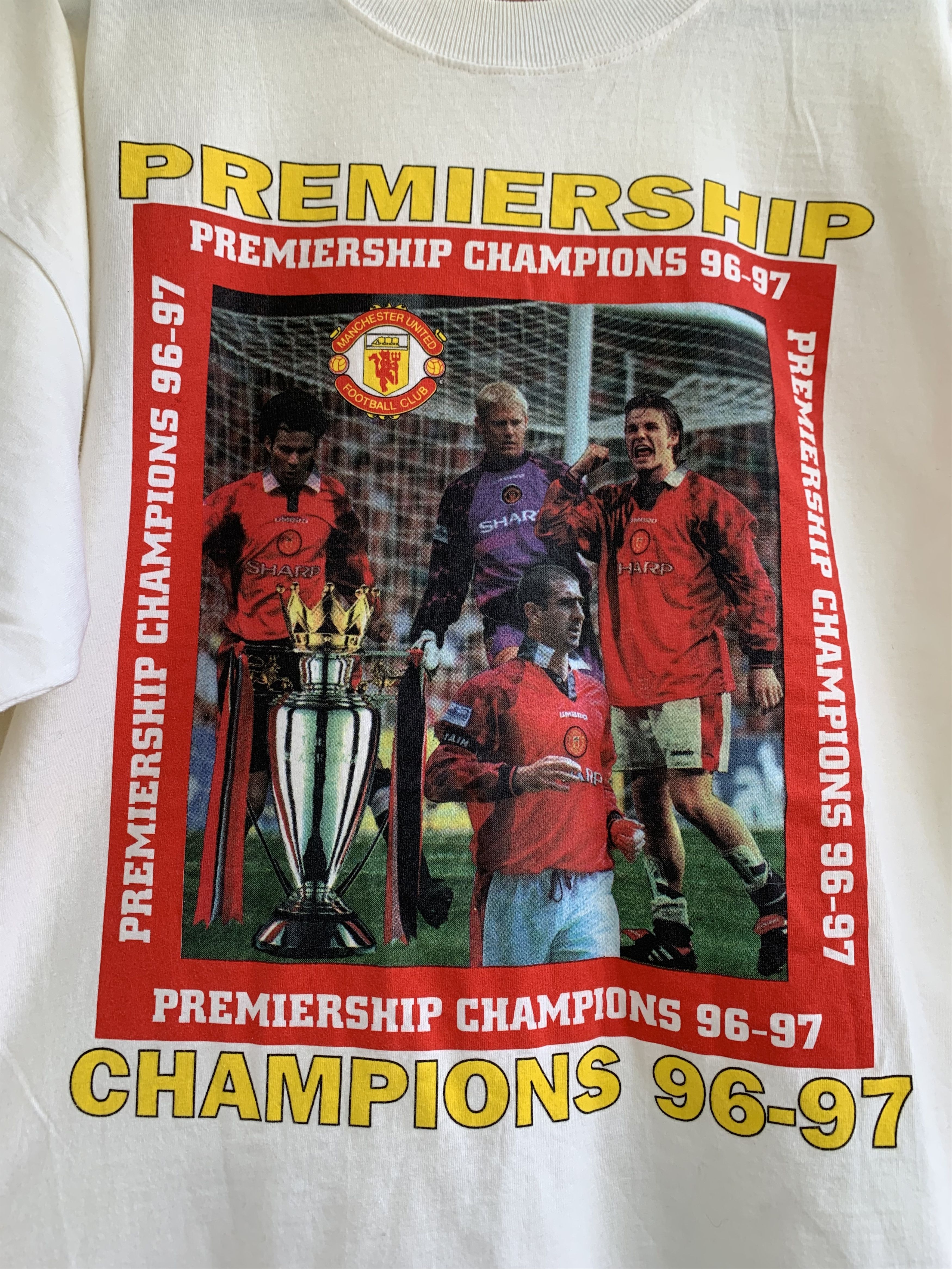 Vintage Vintage Manchester United 1996 Champions t shirt Size US XL / EU 56 / 4 - 5 Thumbnail