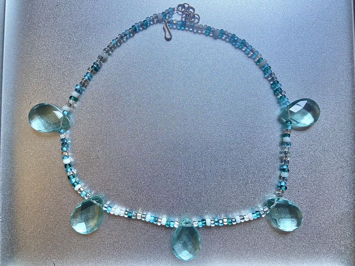 Vintage GREEN PENDANT BEADED COSTUME NECKLACE Size ONE SIZE - 4 Thumbnail