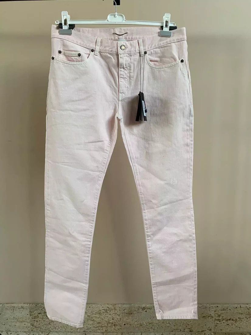 image of Saint Laurent Paris D02 Denim In Light Pink, Men's (Size 32)