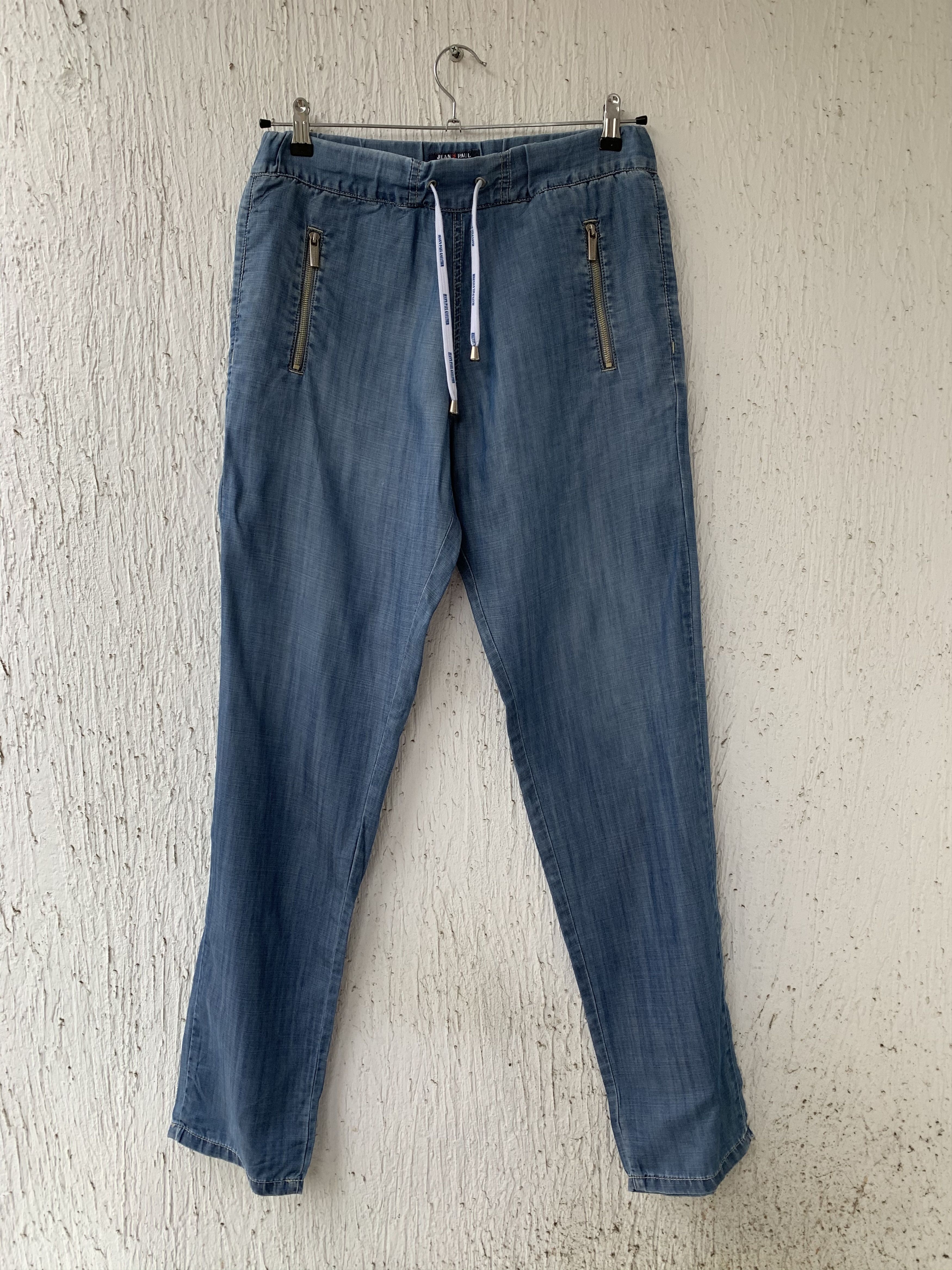 Jean Paul Gaultier elastic waist lightweight denim pant Size US 31 - 1 Thumbnail
