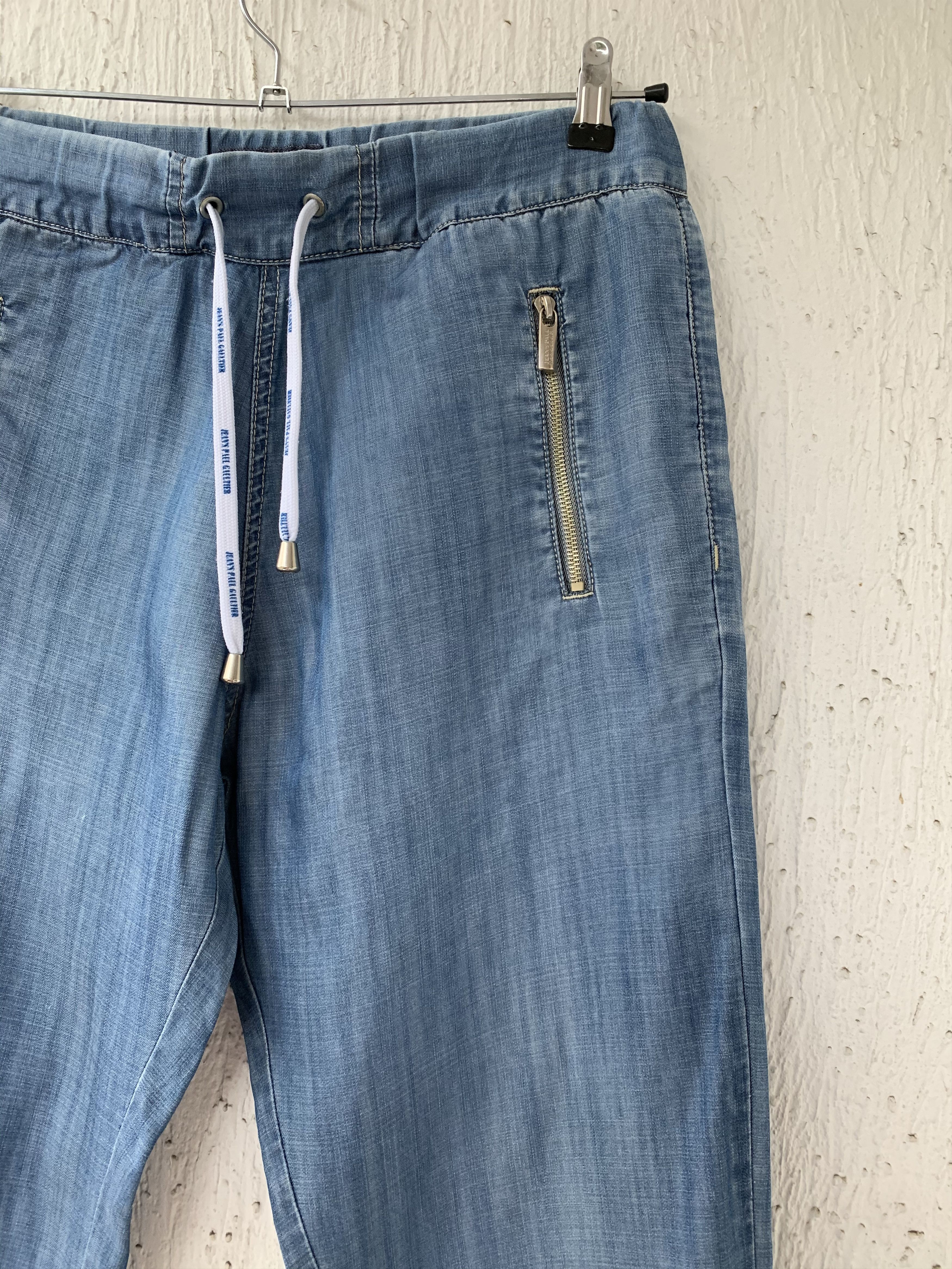 Jean Paul Gaultier elastic waist lightweight denim pant Size US 31 - 2 Thumbnail