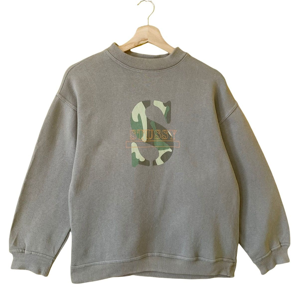 Stussy 90s Stussy Camo Big Logo Pullover Crewneck Sweatshirt Size S Size US S / EU 44-46 / 1 - 2 Thumbnail