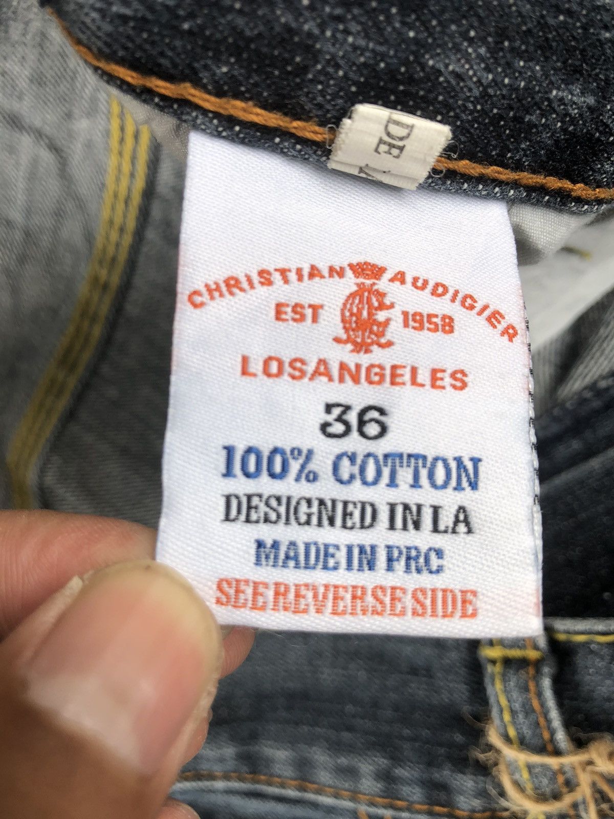 Christian Audigier Vintage Christian Audigier Embroidered Jeans Size US 35 - 18 Thumbnail