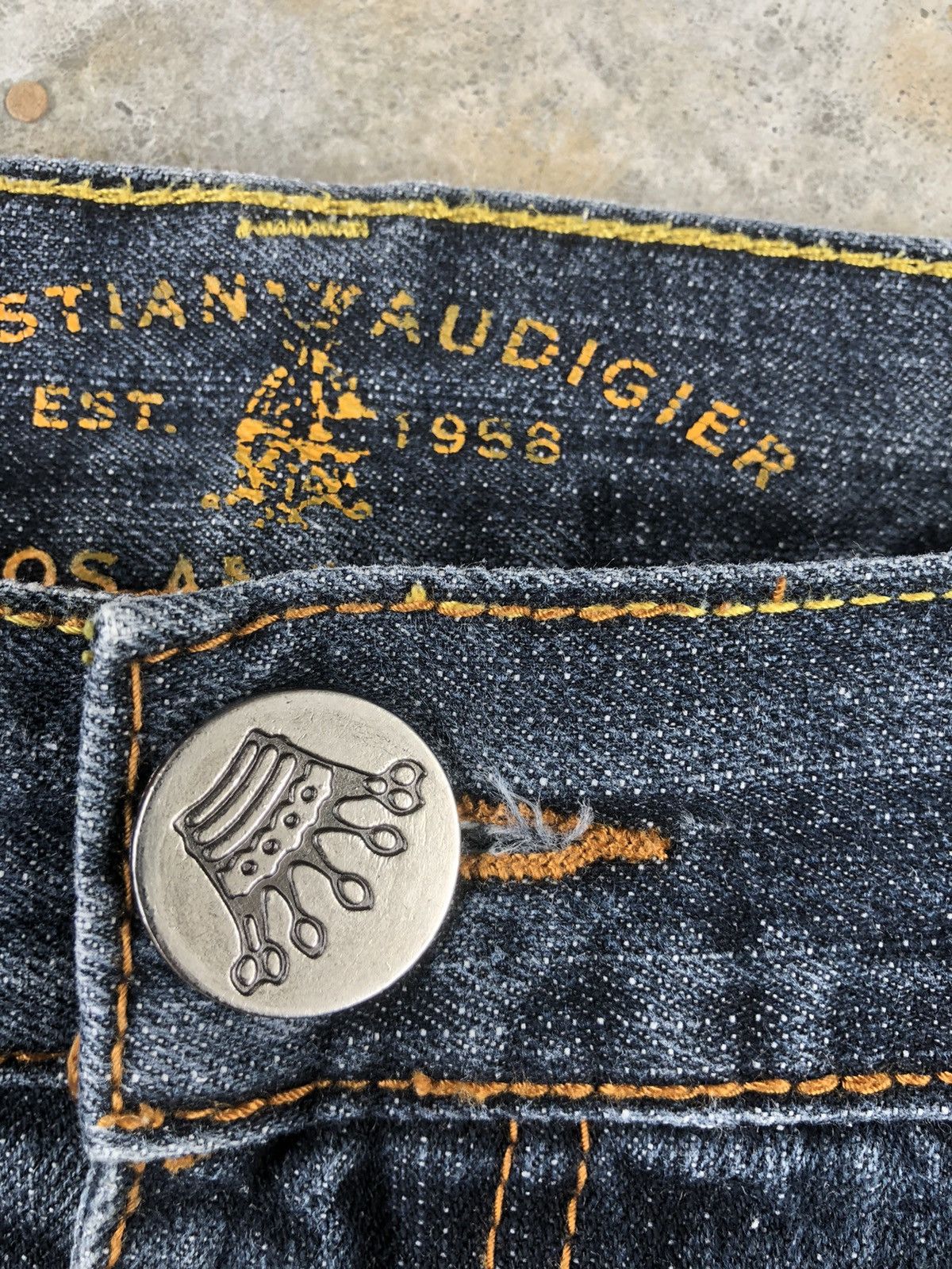 Christian Audigier Vintage Christian Audigier Embroidered Jeans Size US 35 - 14 Thumbnail