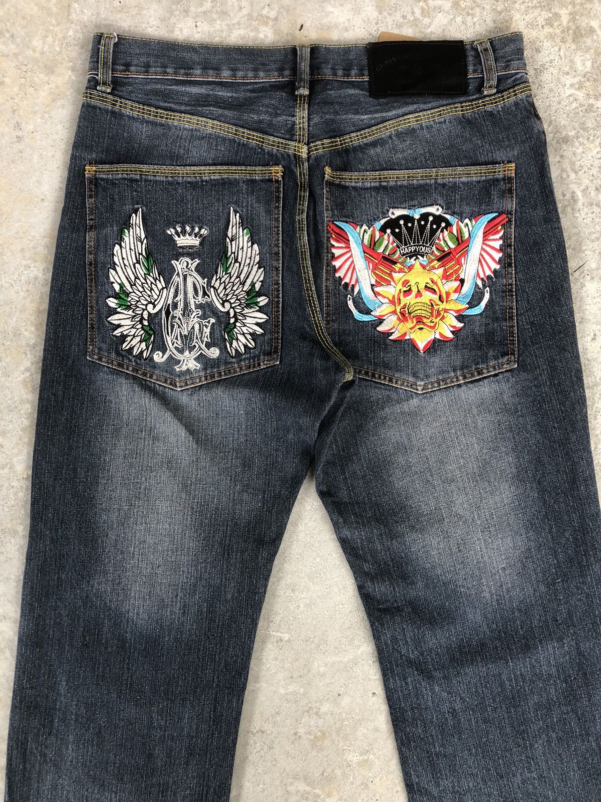 Christian Audigier Vintage Christian Audigier Embroidered Jeans Size US 35 - 8 Thumbnail