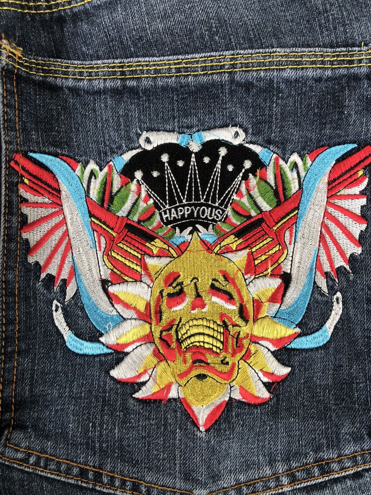 Christian Audigier Vintage Christian Audigier Embroidered Jeans Size US 35 - 15 Thumbnail