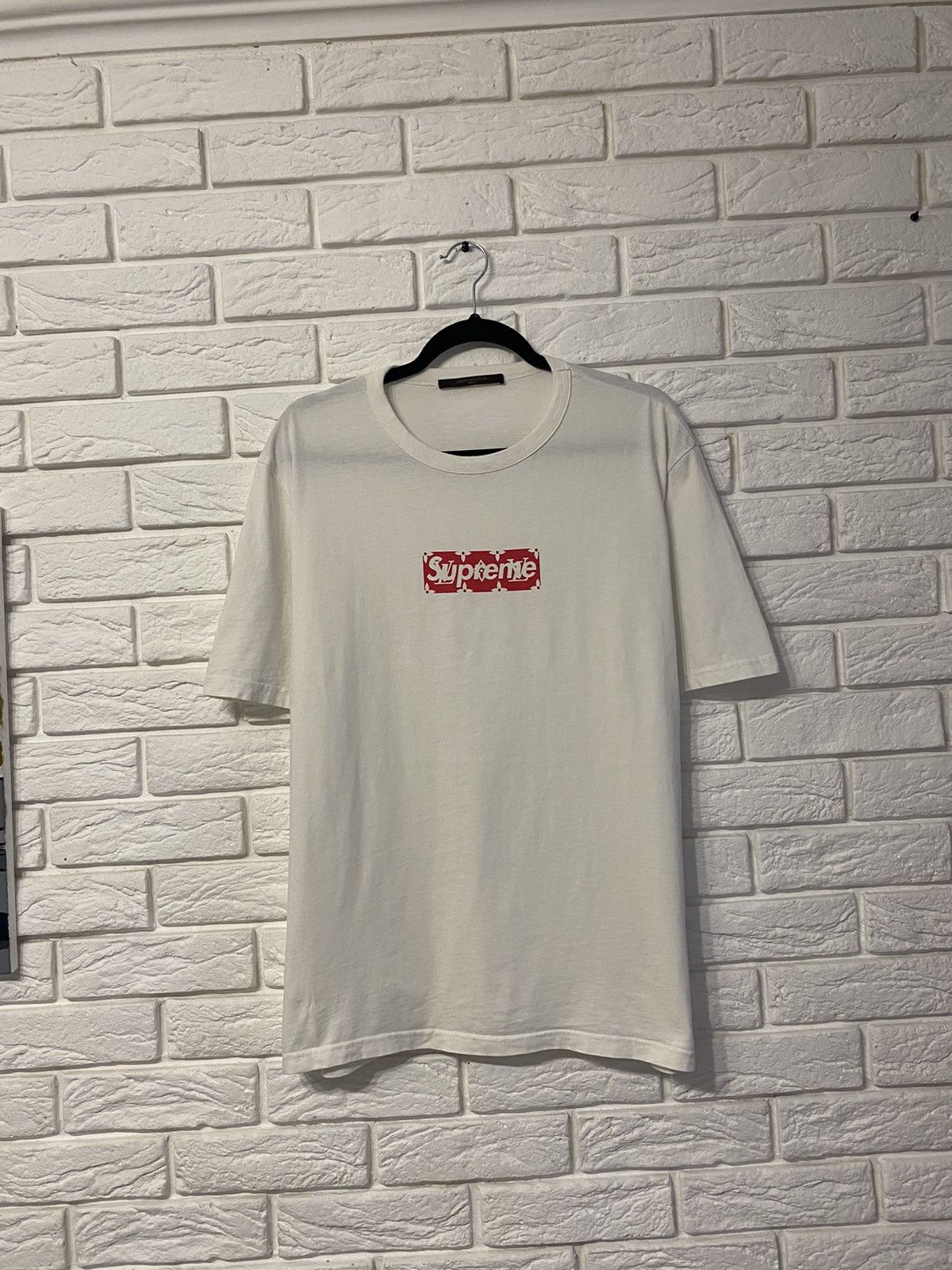 image of Supreme × Louis Vuitton Box Logo T-Shirt in White, Men's (Size XL)