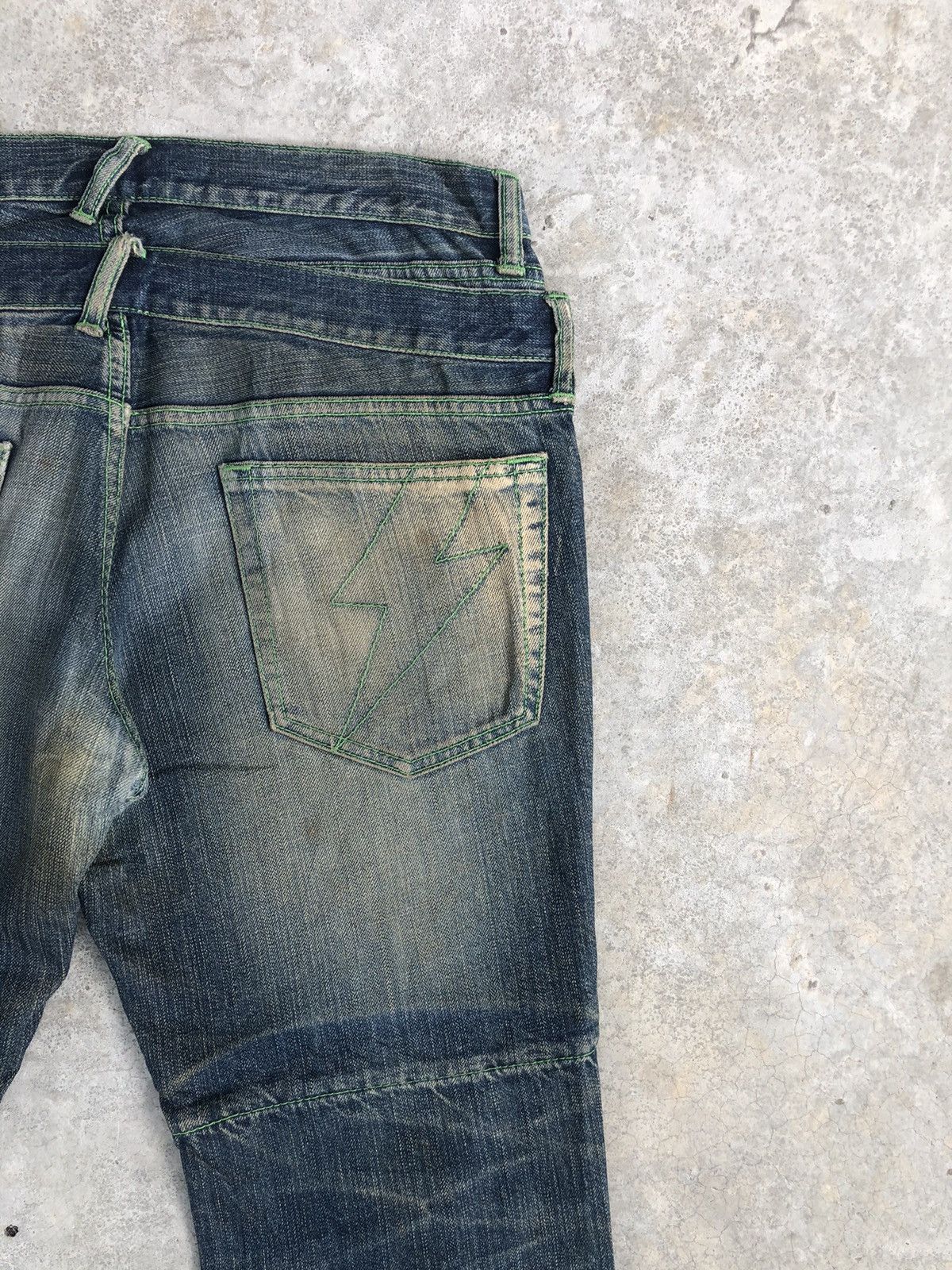 PPFM PPFM Double Waist Distressed Jeans Size US 33 - 12 Thumbnail