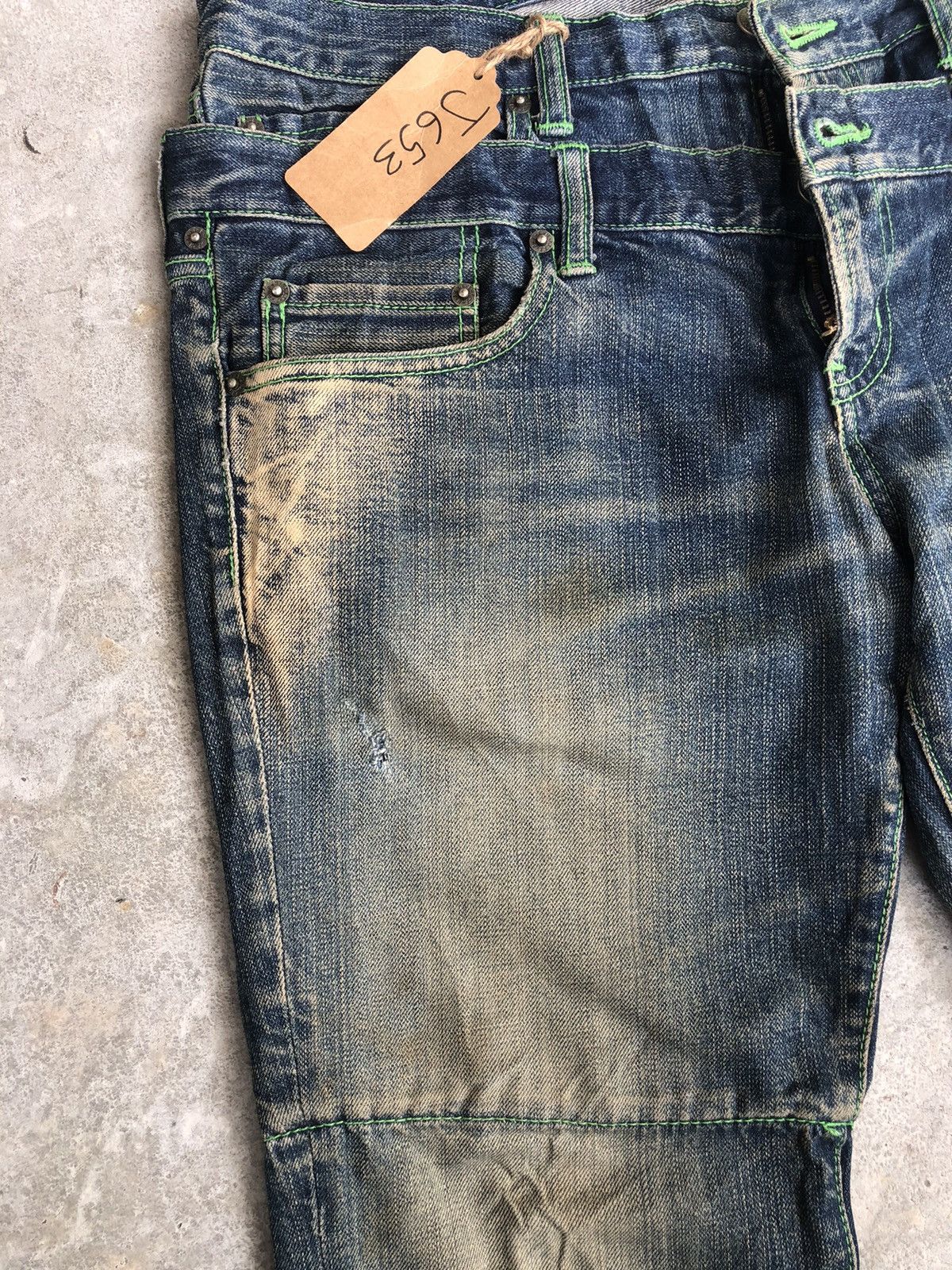 PPFM PPFM Double Waist Distressed Jeans Size US 33 - 6 Thumbnail