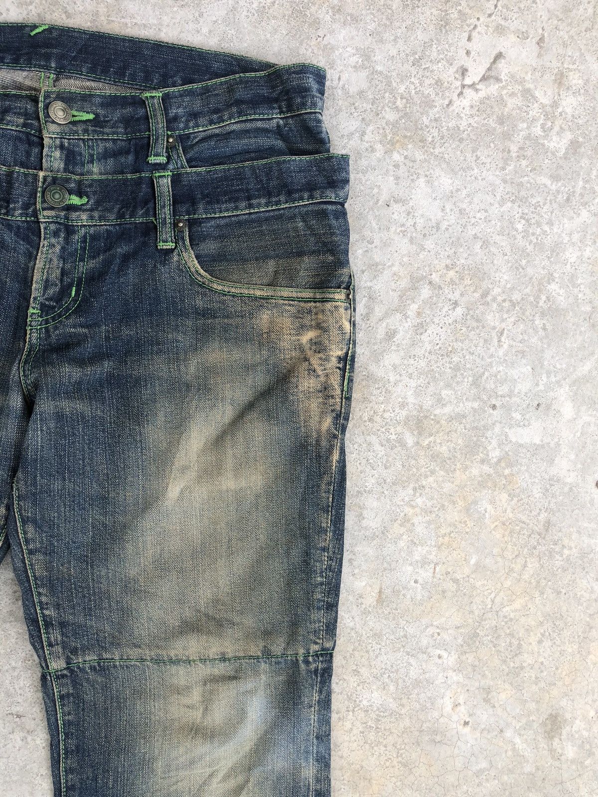 PPFM PPFM Double Waist Distressed Jeans Size US 33 - 5 Thumbnail