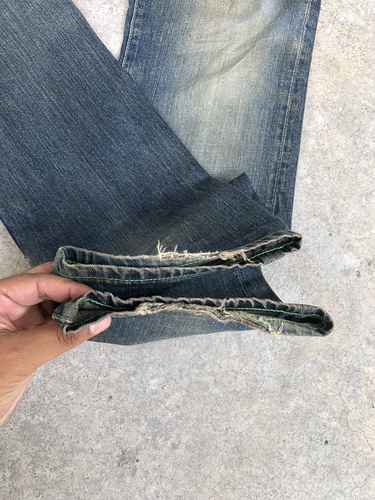 PPFM PPFM Double Waist Distressed Jeans Size US 33 - 17 Thumbnail
