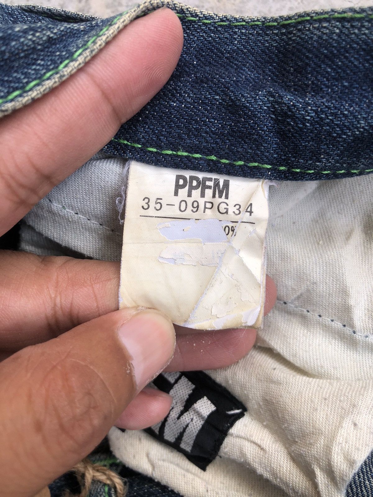 PPFM PPFM Double Waist Distressed Jeans Size US 33 - 18 Thumbnail