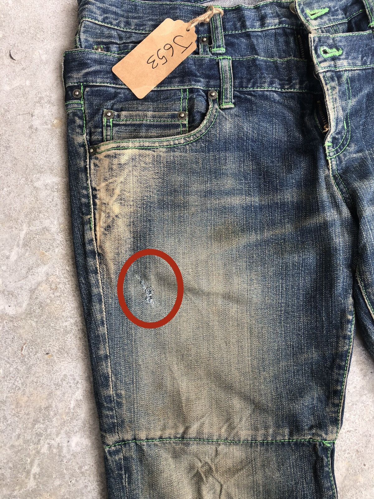 PPFM PPFM Double Waist Distressed Jeans Size US 33 - 16 Thumbnail