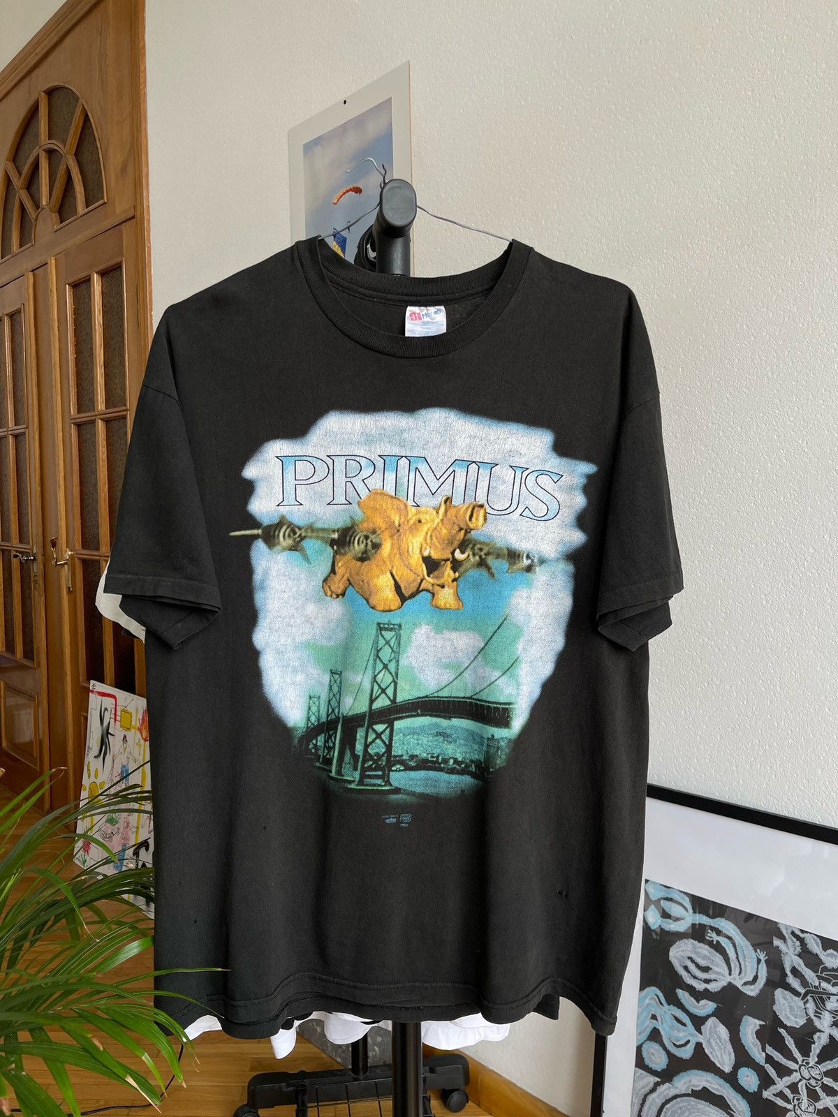 Pre-owned Band Tees X Vintage Primus Promo Album Tee 90's In Faded Black