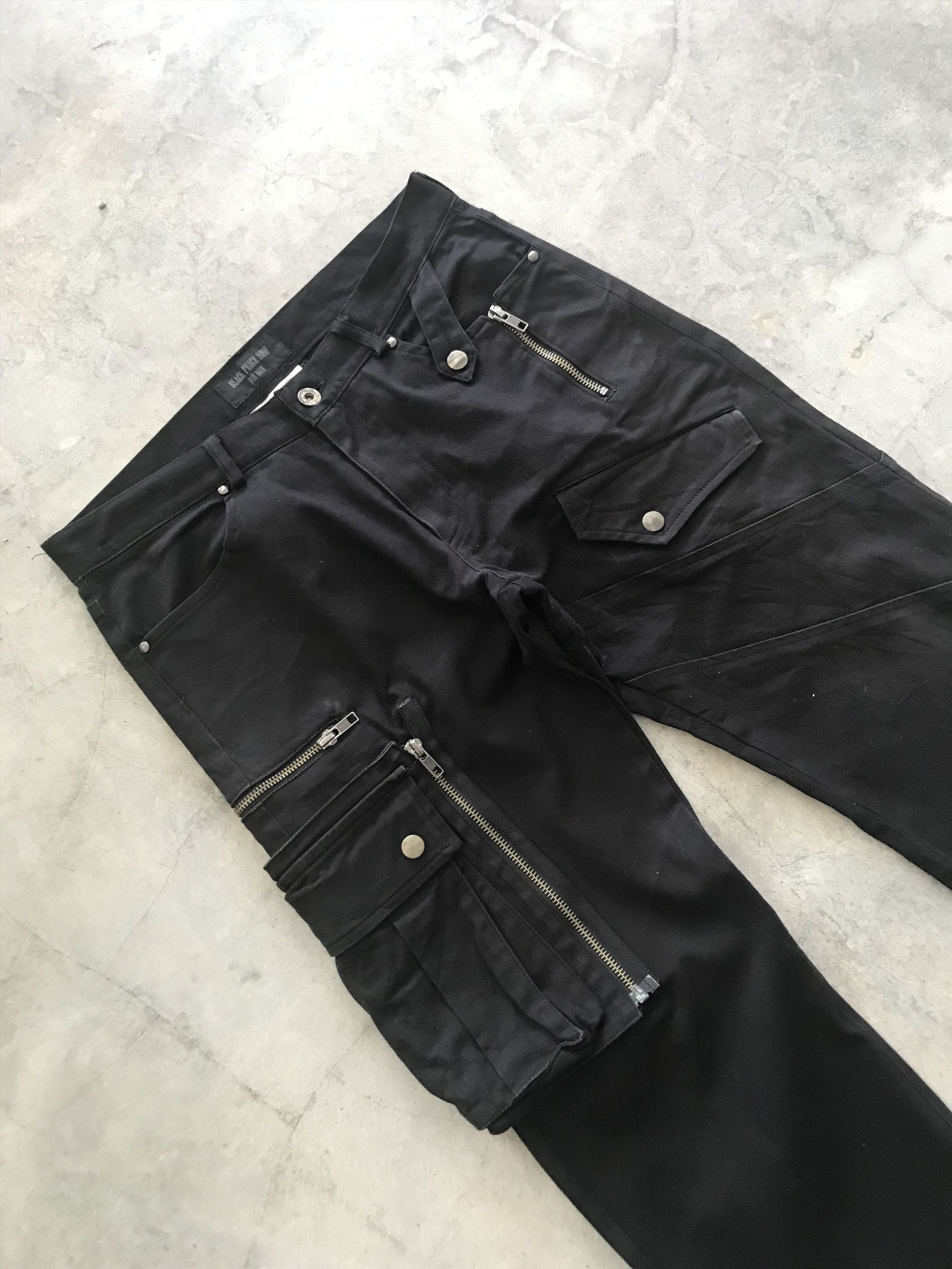 Designer BLACK PEACE NOW Japan Punk Zipper Cargo Pant Size US 30 / EU 46 - 7 Thumbnail