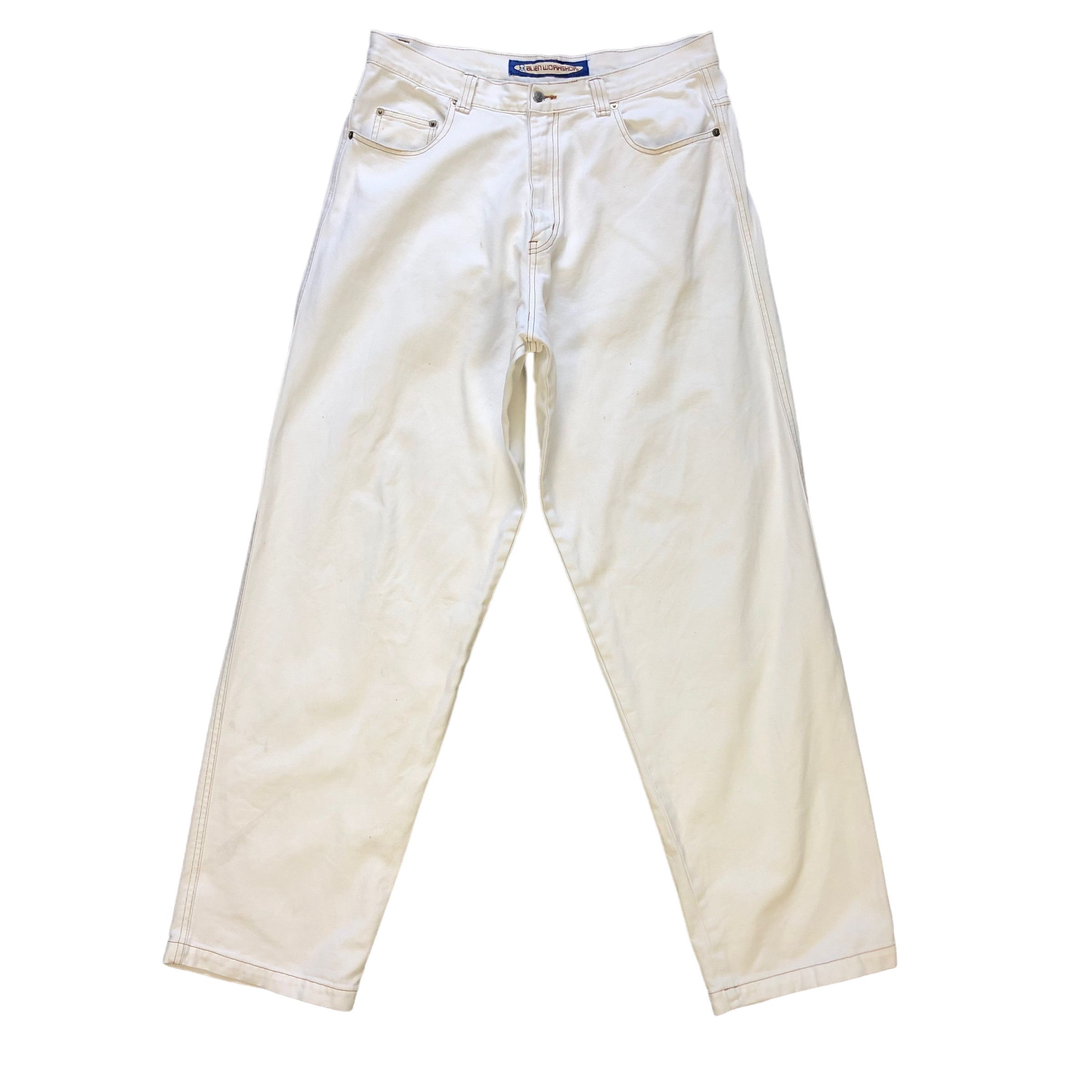 image of Alien Workshop White Denim Pants 7165-114, Men's (Size 34)