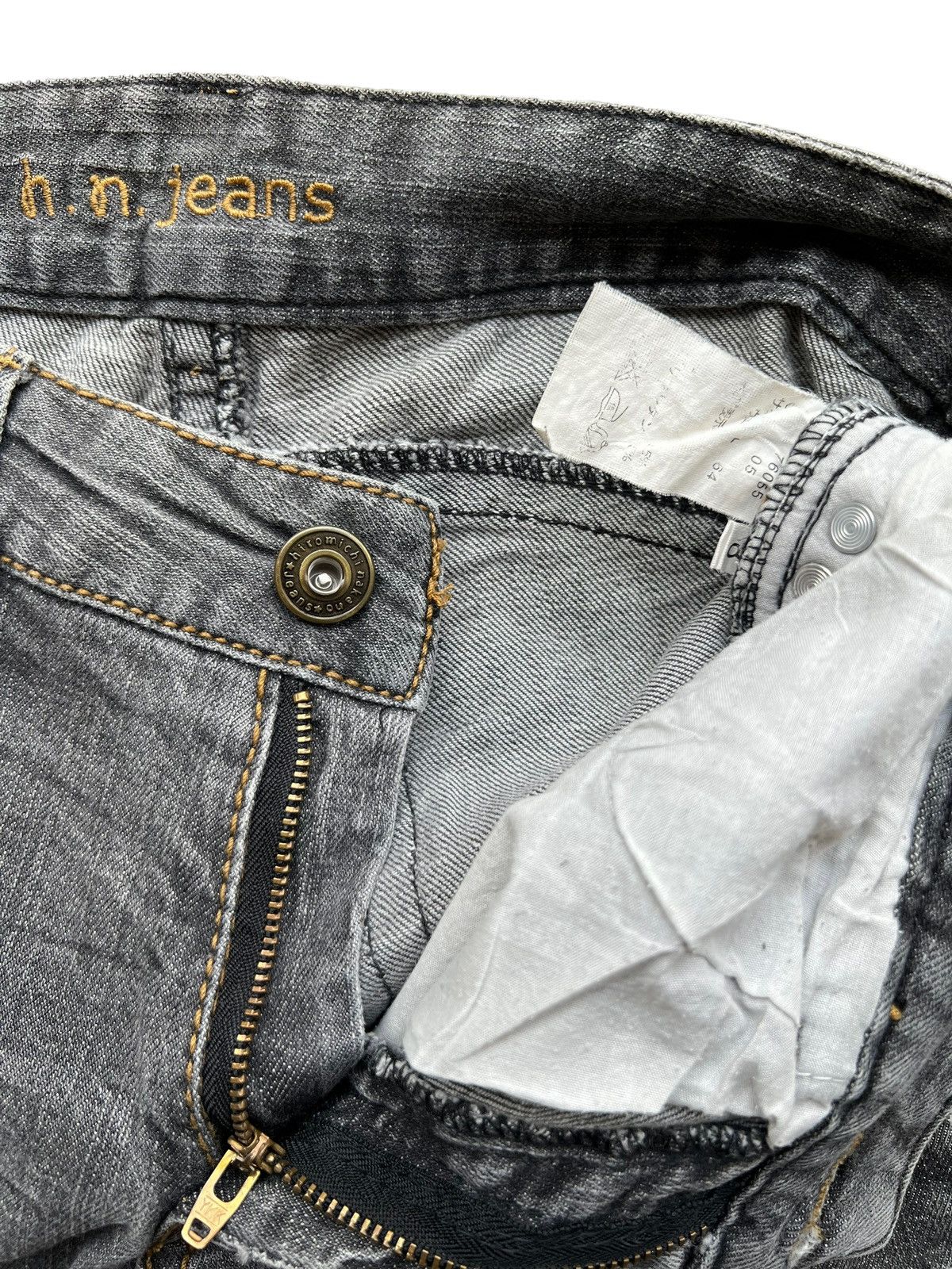 Japanese Brand Hiromichi Nakano Japan Faded Denim Charcoal Flare Jeans Size 29" - 10 Thumbnail