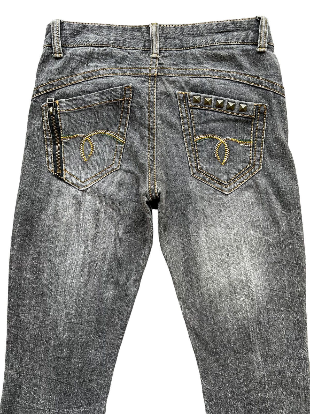 Japanese Brand Hiromichi Nakano Japan Faded Denim Charcoal Flare Jeans Size 29" - 6 Thumbnail