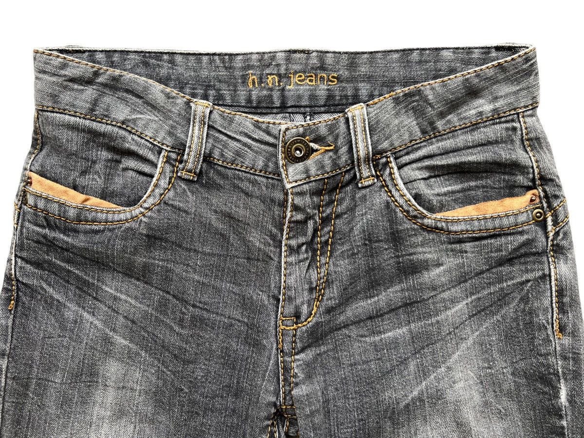 Japanese Brand Hiromichi Nakano Japan Faded Denim Charcoal Flare Jeans Size 29" - 8 Thumbnail