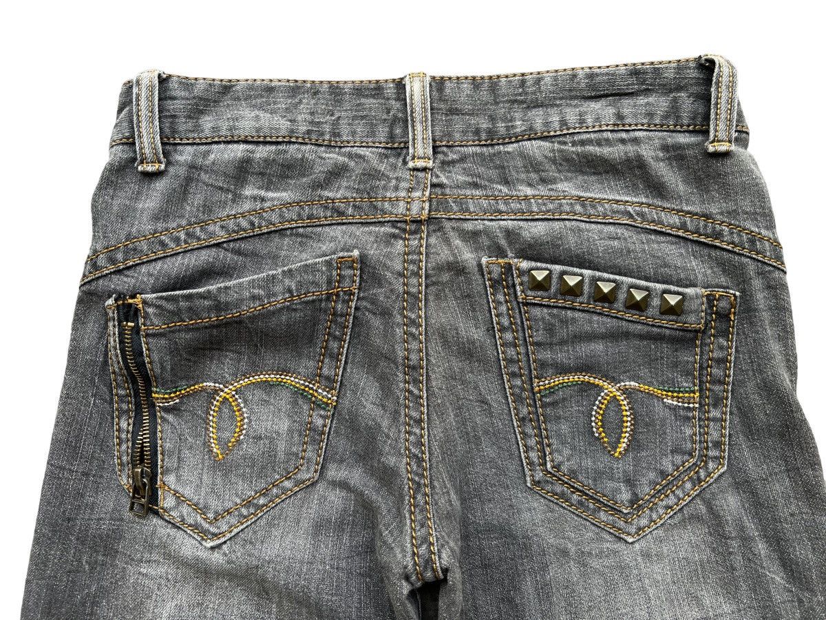 Japanese Brand Hiromichi Nakano Japan Faded Denim Charcoal Flare Jeans Size 29" - 9 Thumbnail