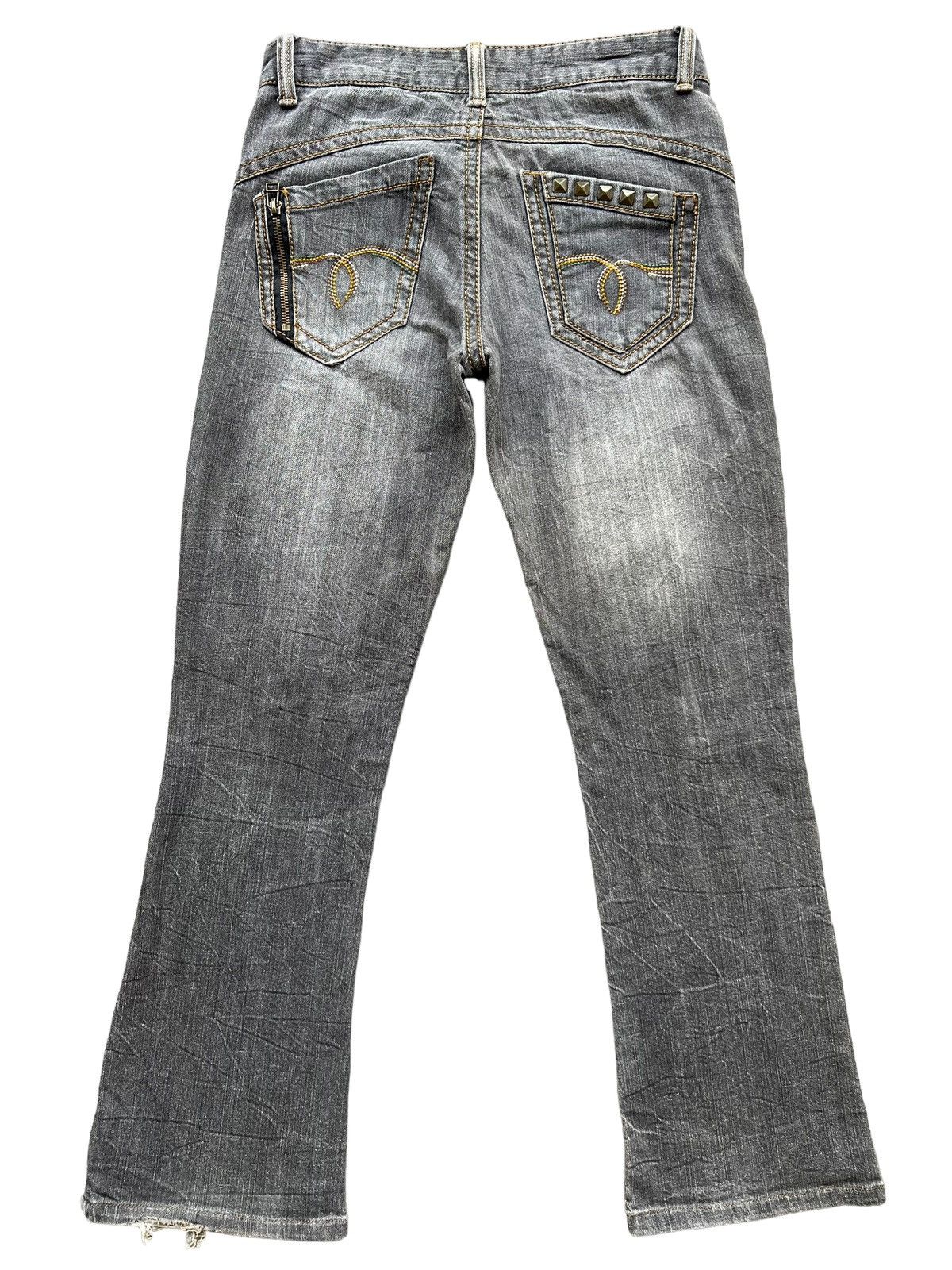 Japanese Brand Hiromichi Nakano Japan Faded Denim Charcoal Flare Jeans Size 29" - 3 Thumbnail