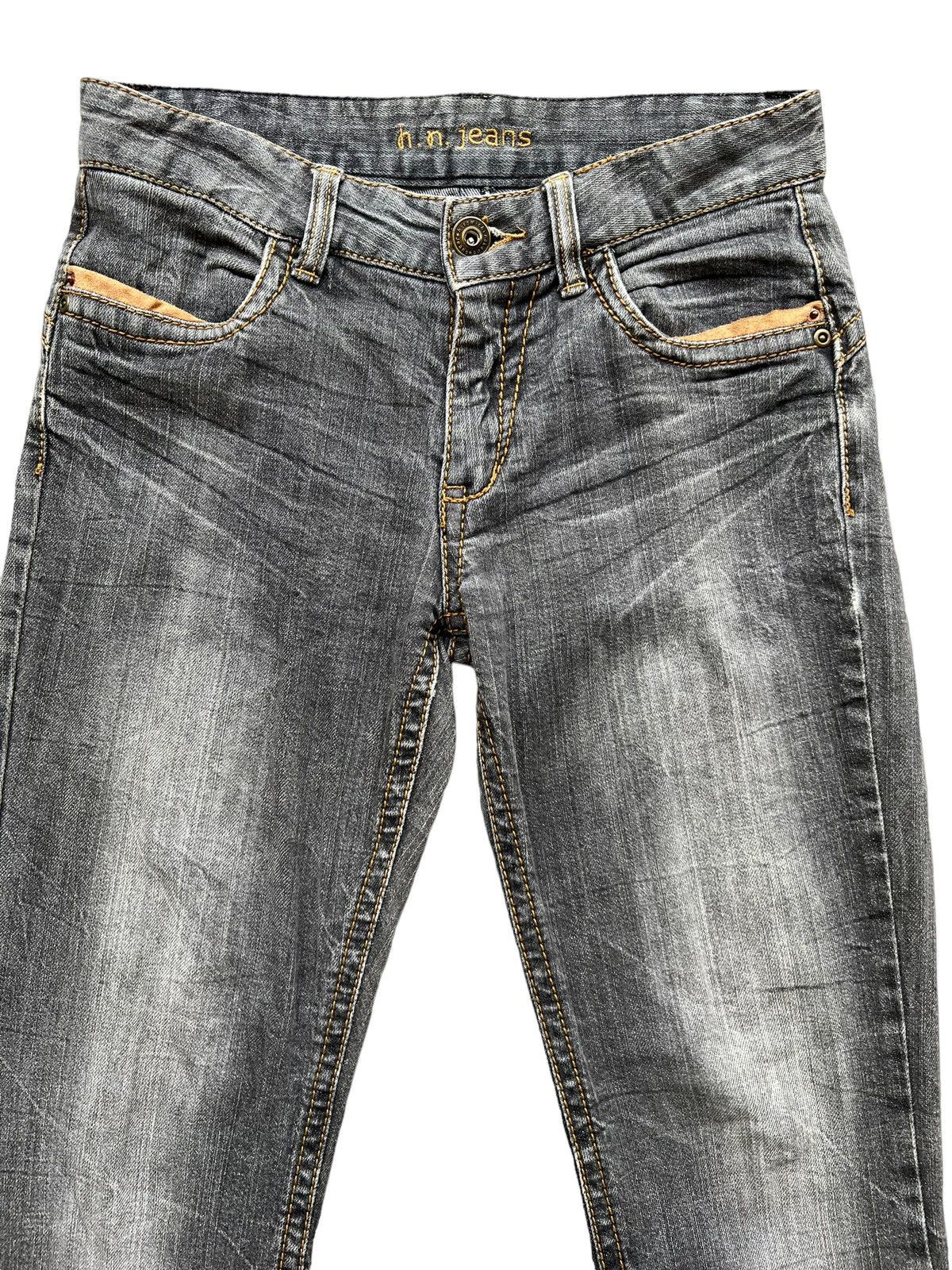Japanese Brand Hiromichi Nakano Japan Faded Denim Charcoal Flare Jeans Size 29" - 4 Thumbnail