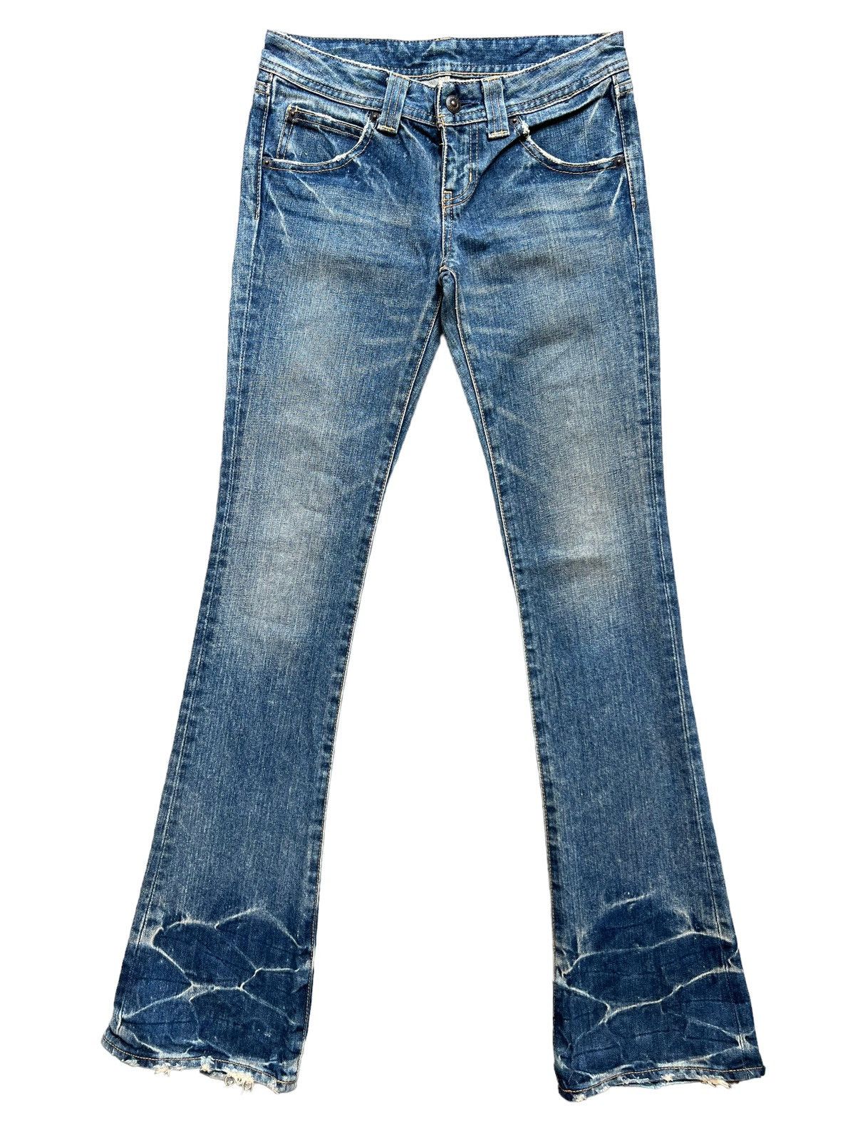 Japanese Brand Japanese Faded Distressed Denim Flare Jeans 28x32 Size 28" / US 6 / IT 42 - 2 Thumbnail