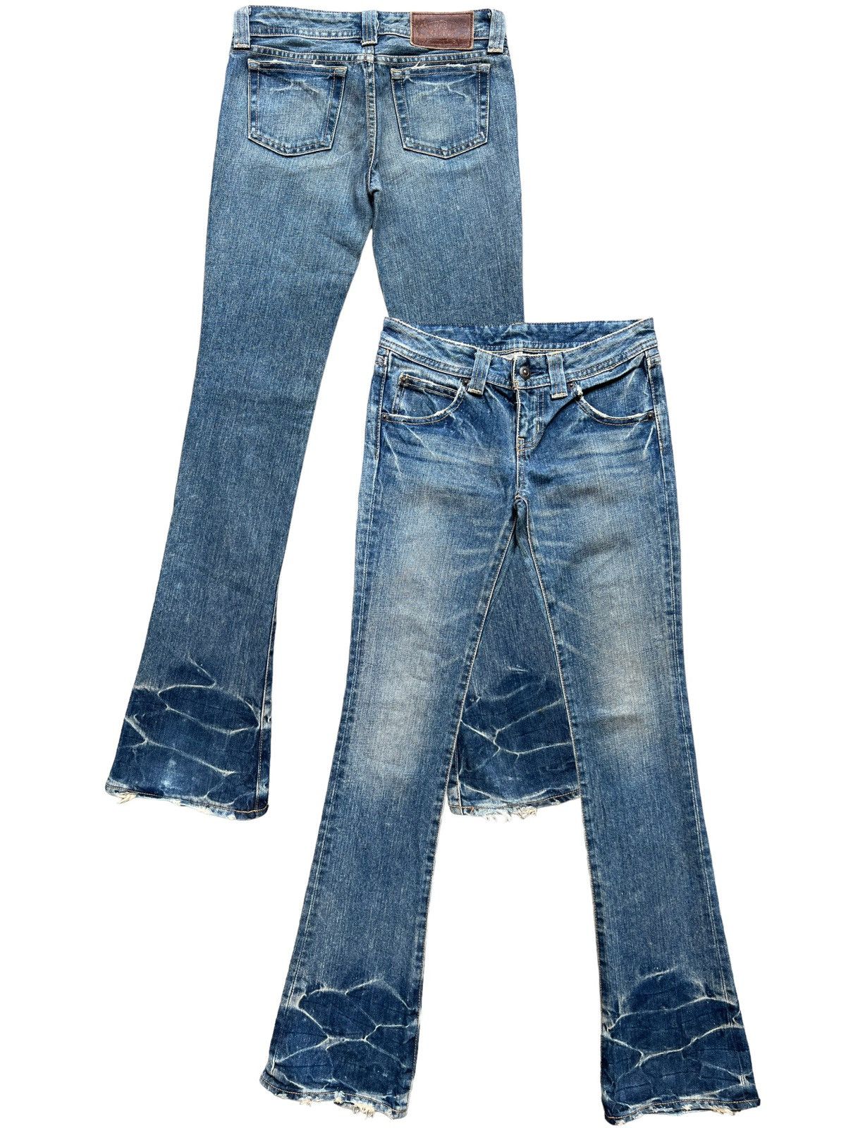 Japanese Brand Japanese Faded Distressed Denim Flare Jeans 28x32 Size 28" / US 6 / IT 42 - 1 Thumbnail